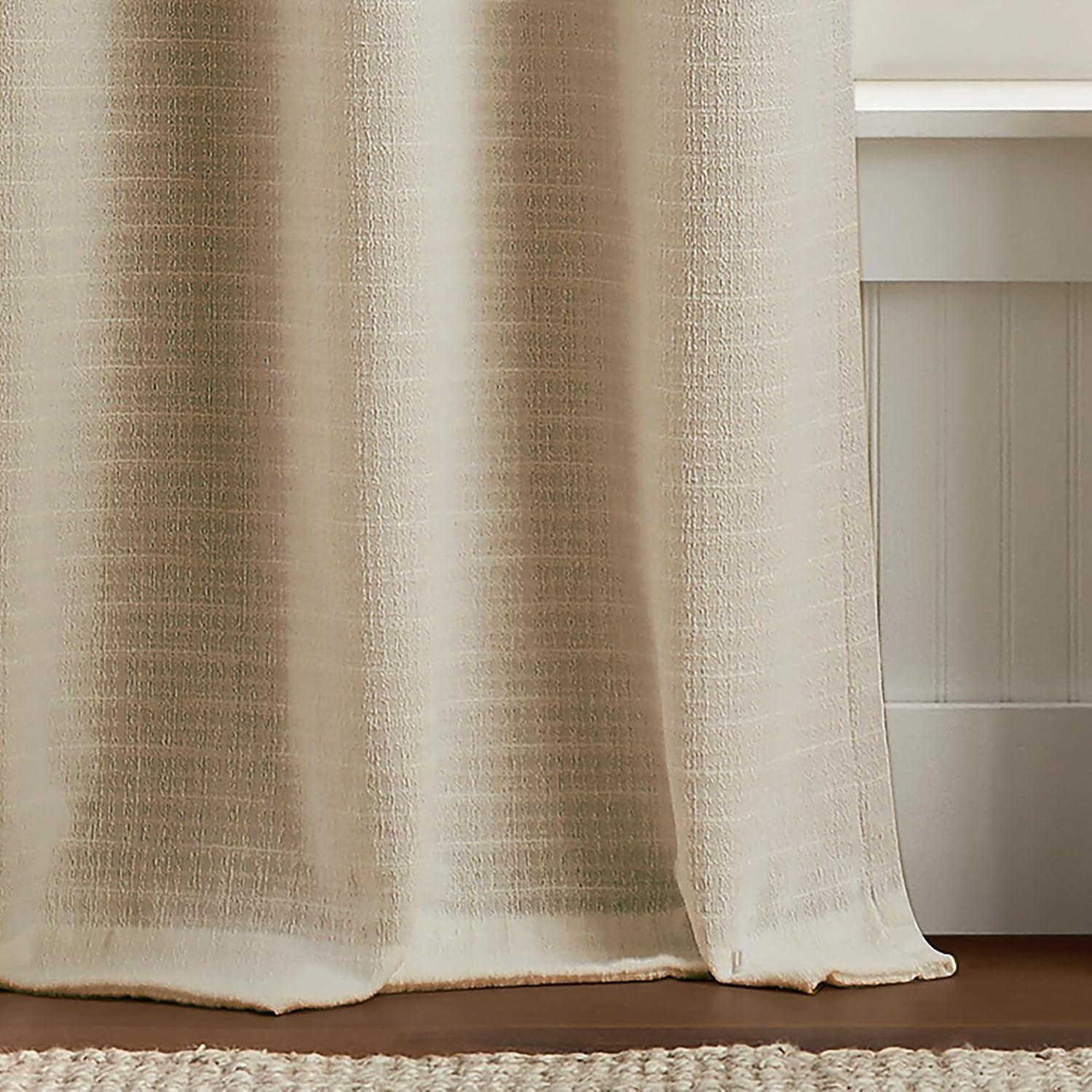 84"x37"Martha Stewart 2pk Sutter 84" Dark Lined Curtain Panel Sand