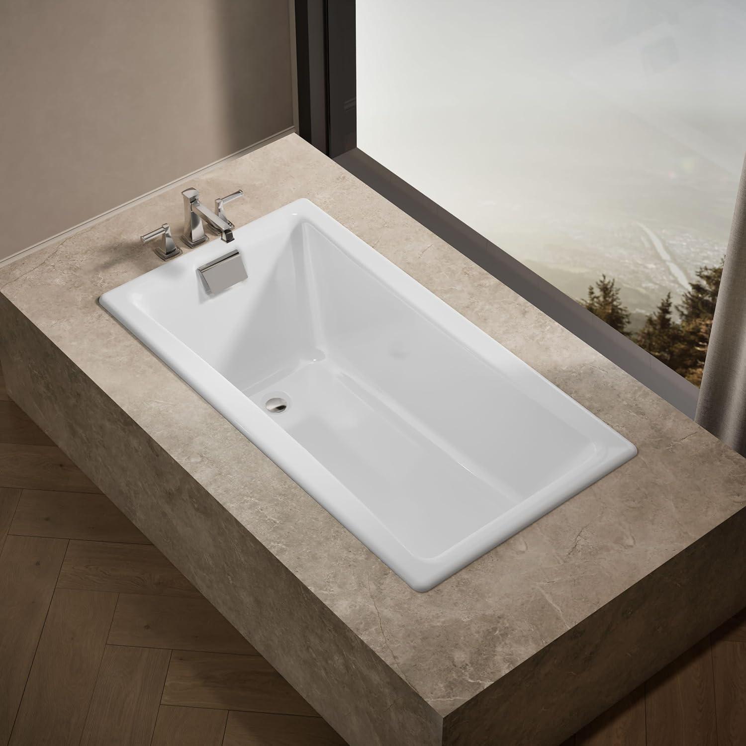 Tea-for-Two for Two 60" x 32" Drop-In Soaking Bathtub