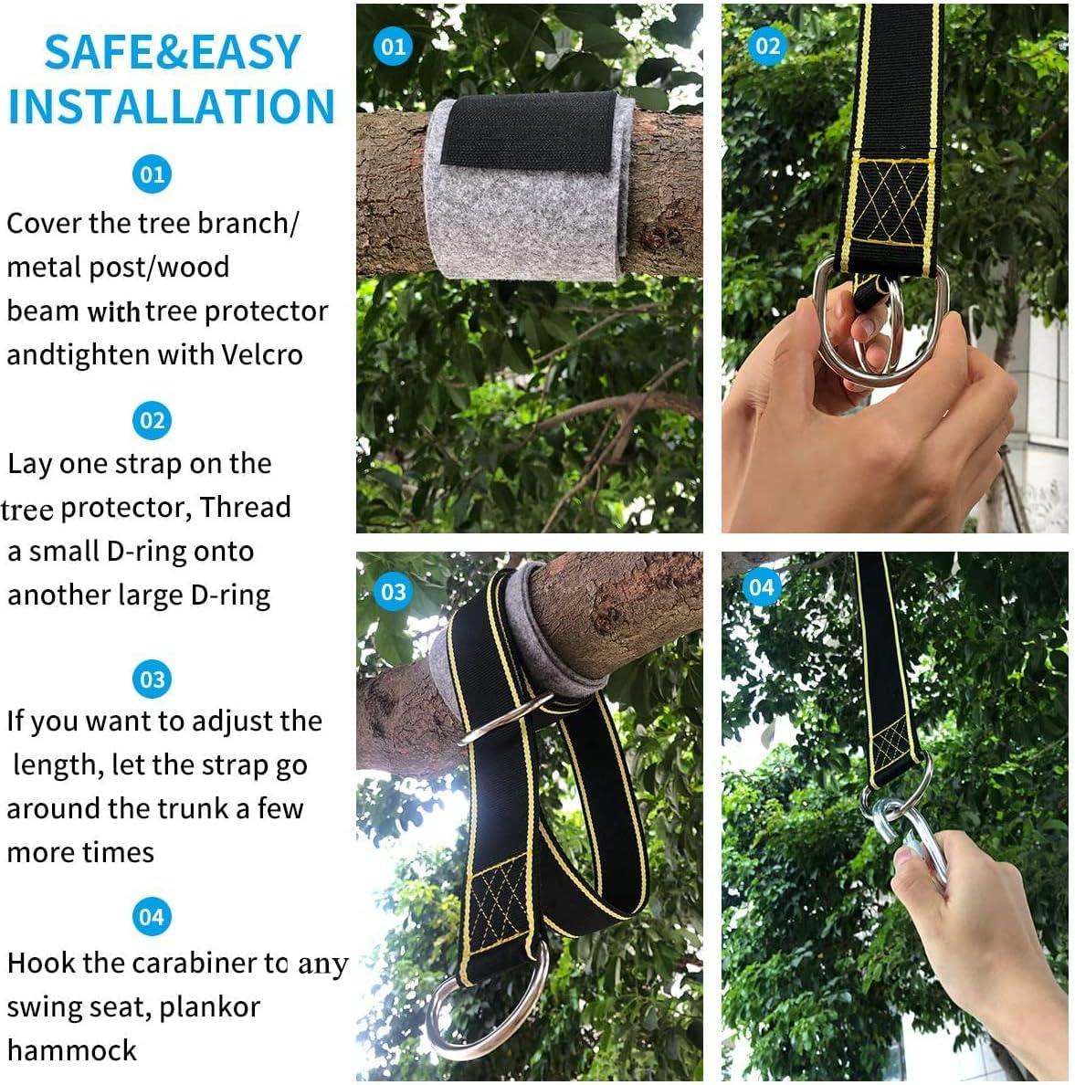 Heavy Duty 5ft Black Polyester Tree Swing Hanging Straps Kit