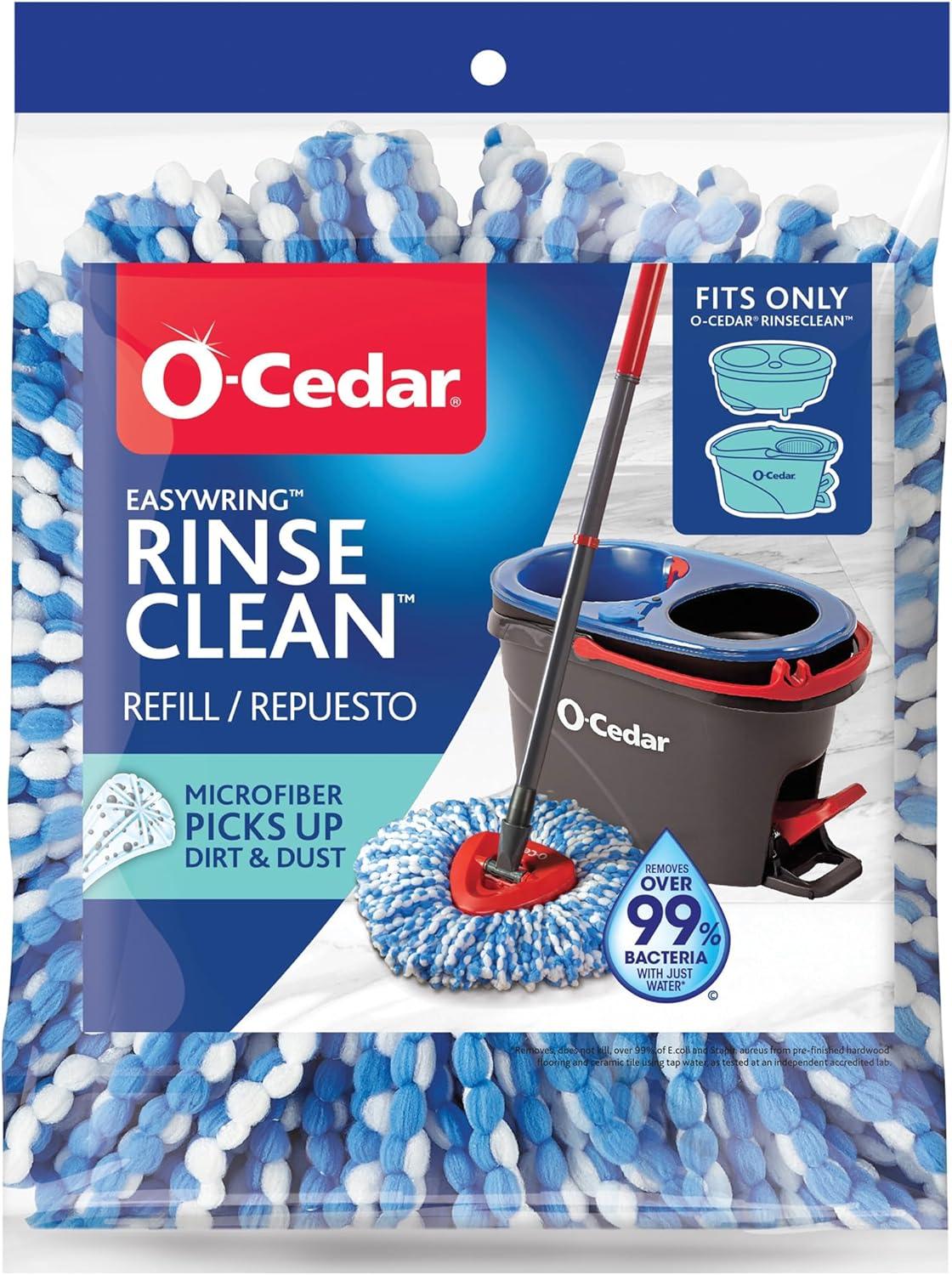 O-Cedar EasyWring Blue and White Microfiber Spin Mop Refill