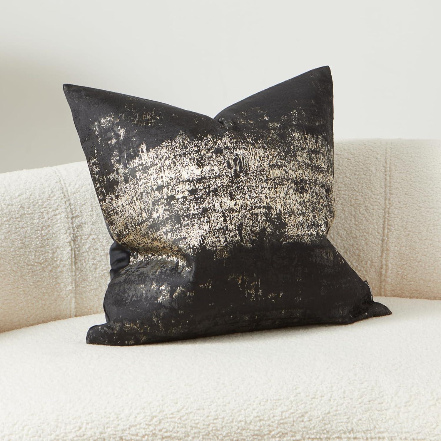 THE-TINOART Glam Jacquard & Velvet Throw Square Accent Pillow Cover 20"x20" 1Piece