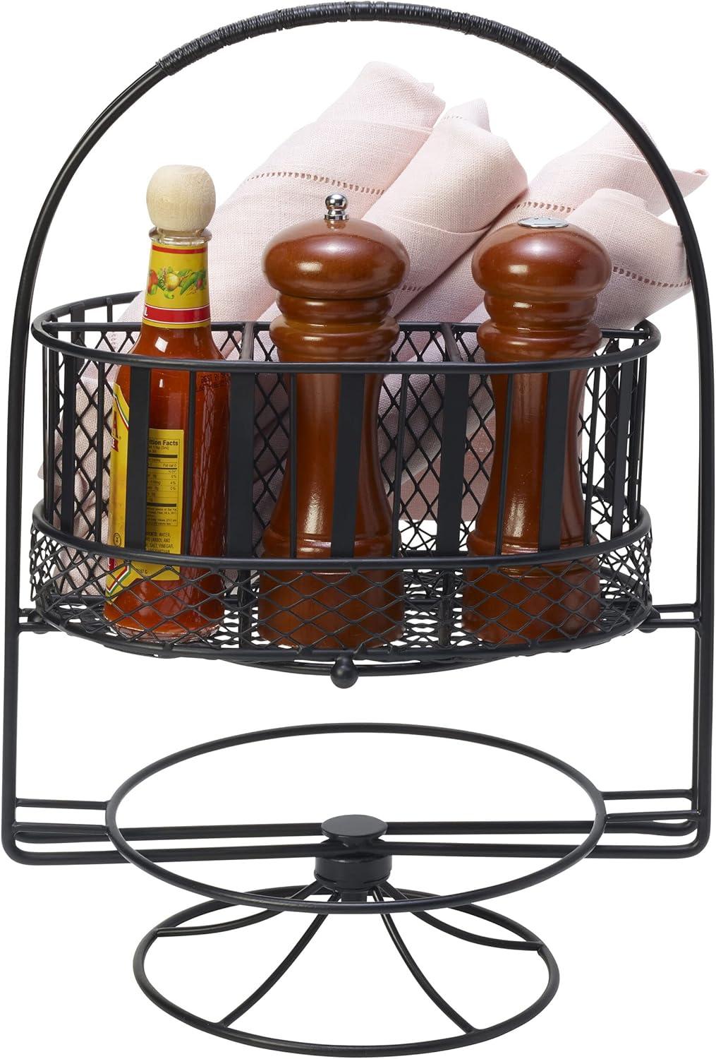 Black Iron Circular Rotating Spice Rack