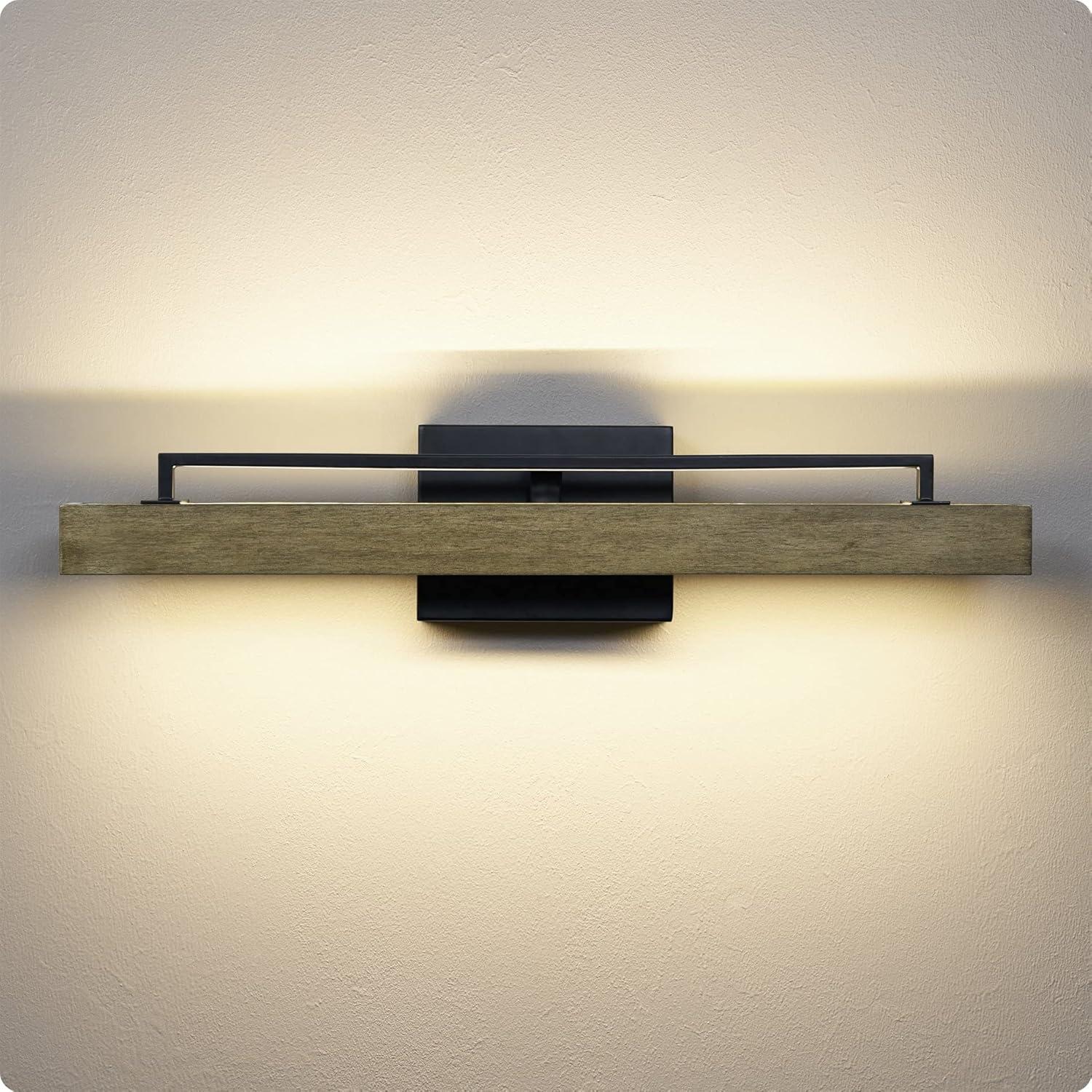 Felix 25" Black and Smoked Birch LED Vanity Light