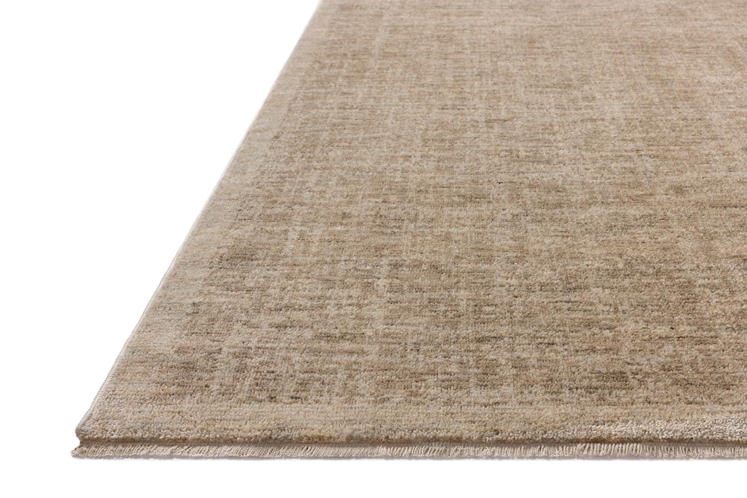 Taupe and Bone Synthetic Rectangular Runner Rug, 95" Length