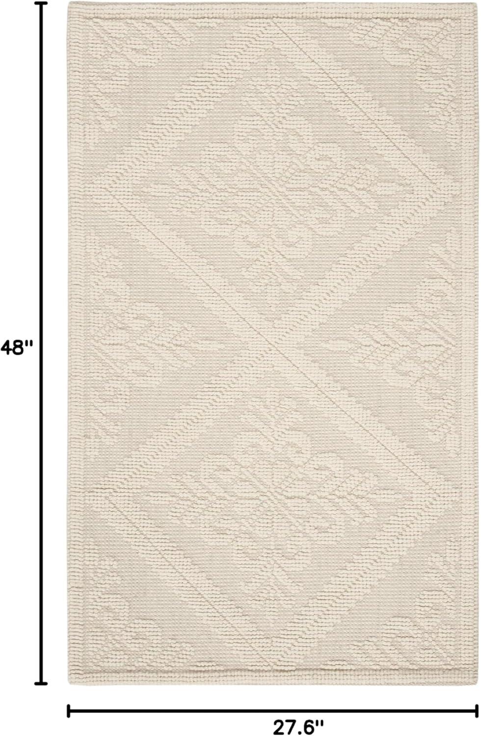 SAFAVIEH Vermont Trinity Floral Geometric Wool Area Rug, Ivory, 2'3" x 4'