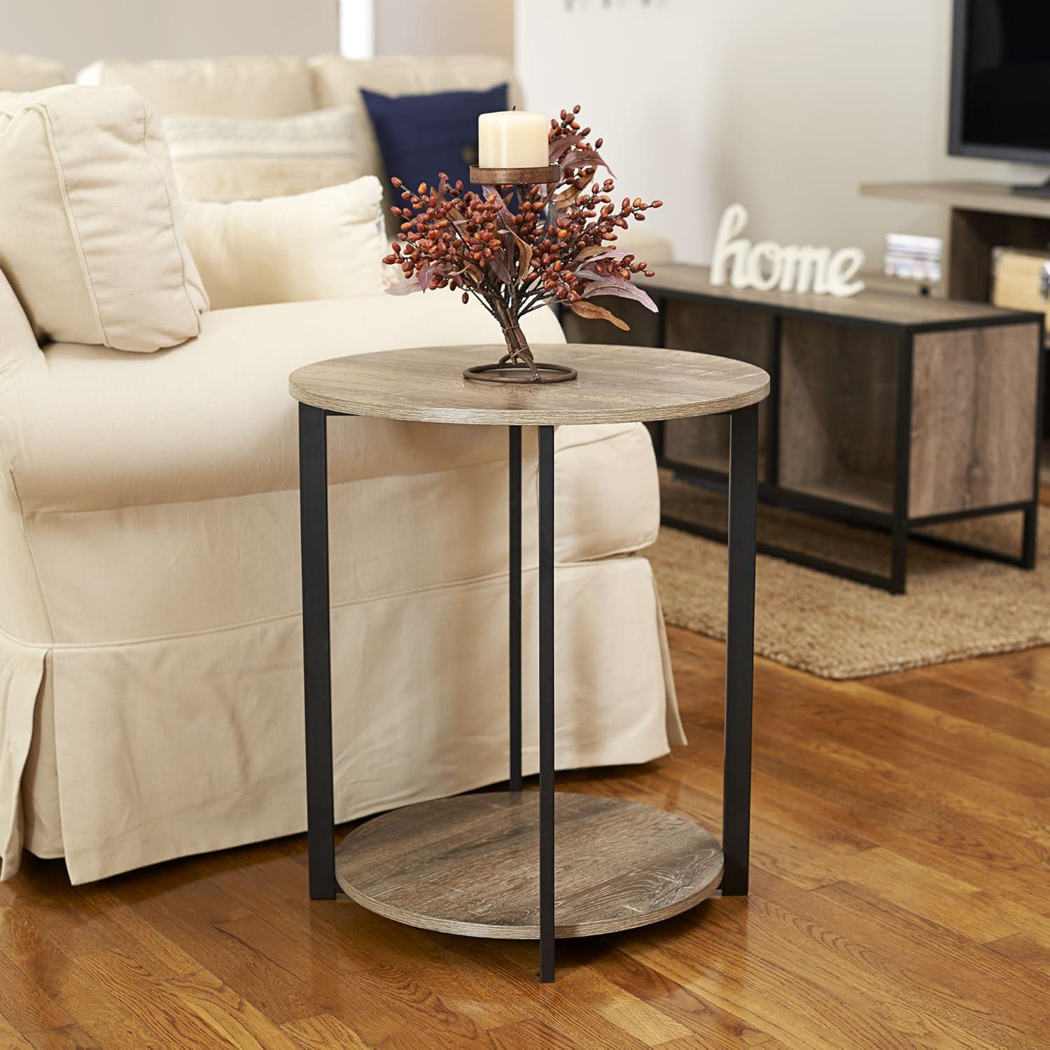 Household Essentials Jamestown Round End Table