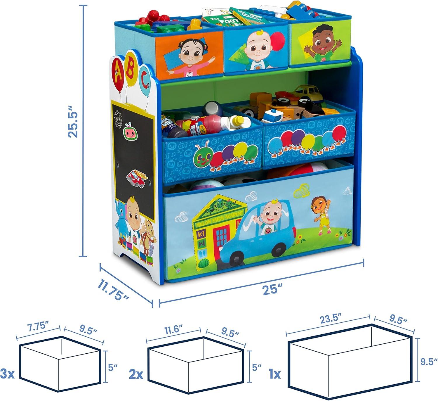 Cocomelon Design & Store 6 Bin Toy Storage Organizer - Greenguard Gold Certified