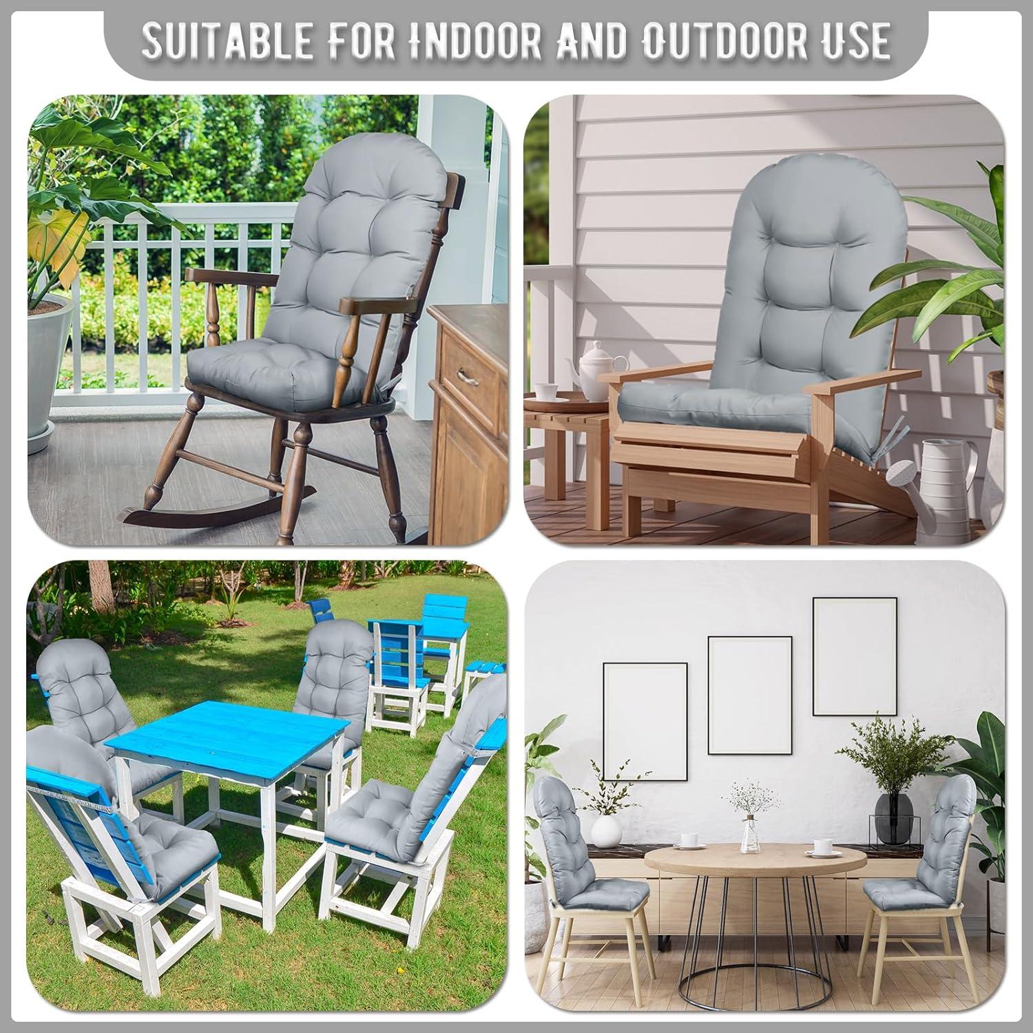 Crestlive Products Adirondack Style Patio Outdoor Chair Cushion for Adirondack Chair or Lounge Rocking Chair - See picture 2-Piece Set, Navy Blue