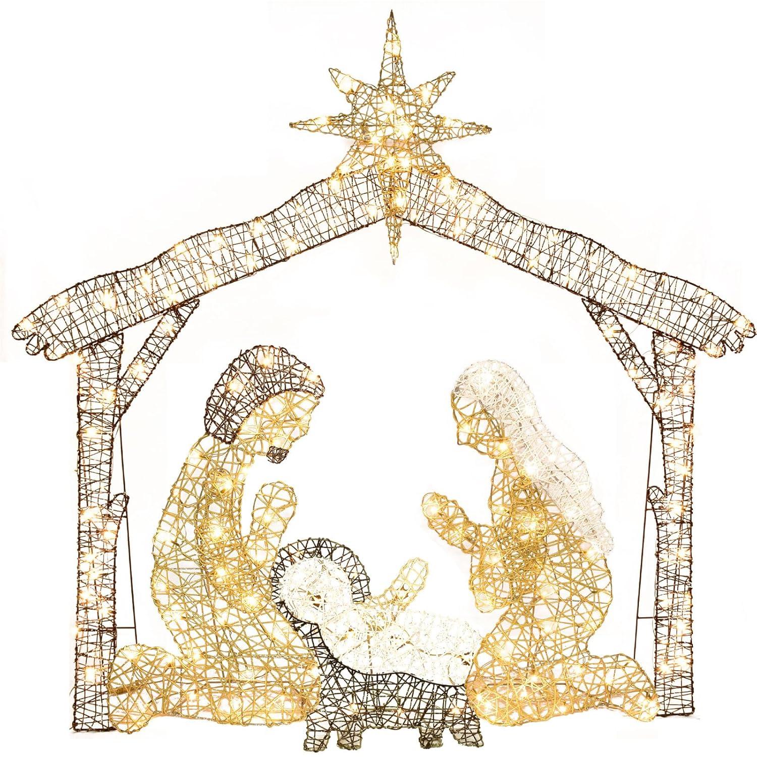 The Holiday Aisle® Christmas Nativity Scene Yard Decoration Light Display