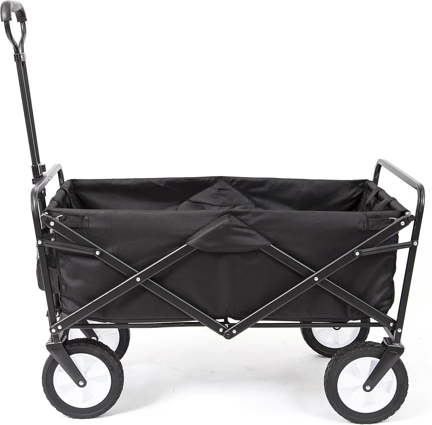 Mac Sports Collapsible Folding Outdoor Utility Wagon, Black