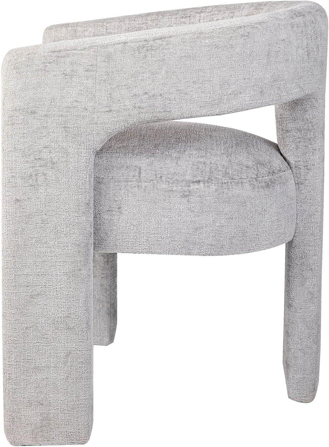 Luxurious Modern Gray Jacquard Barrel Accent Chair