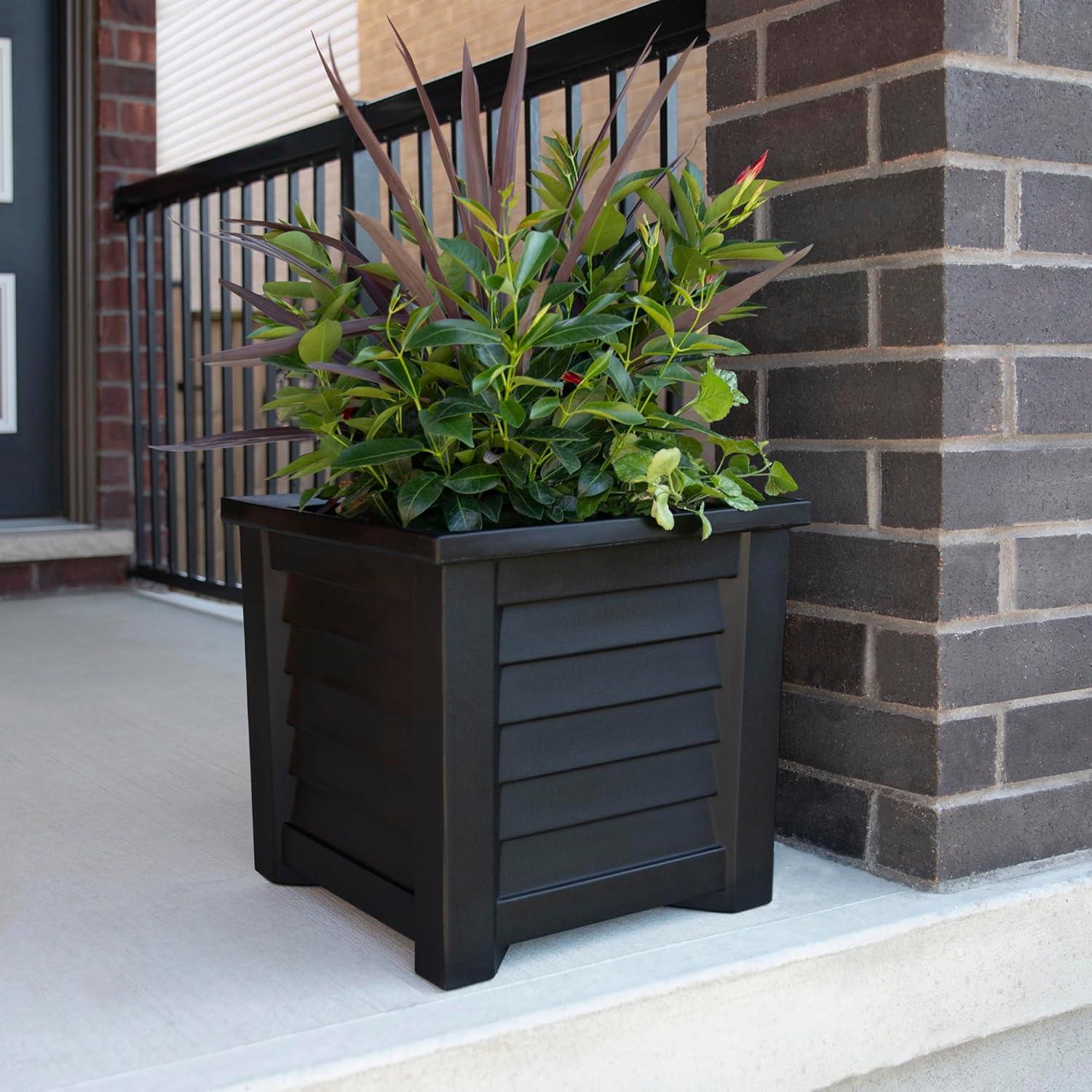 Mayne Inc. Lakeland Square Resin Planter with Water Reservoir