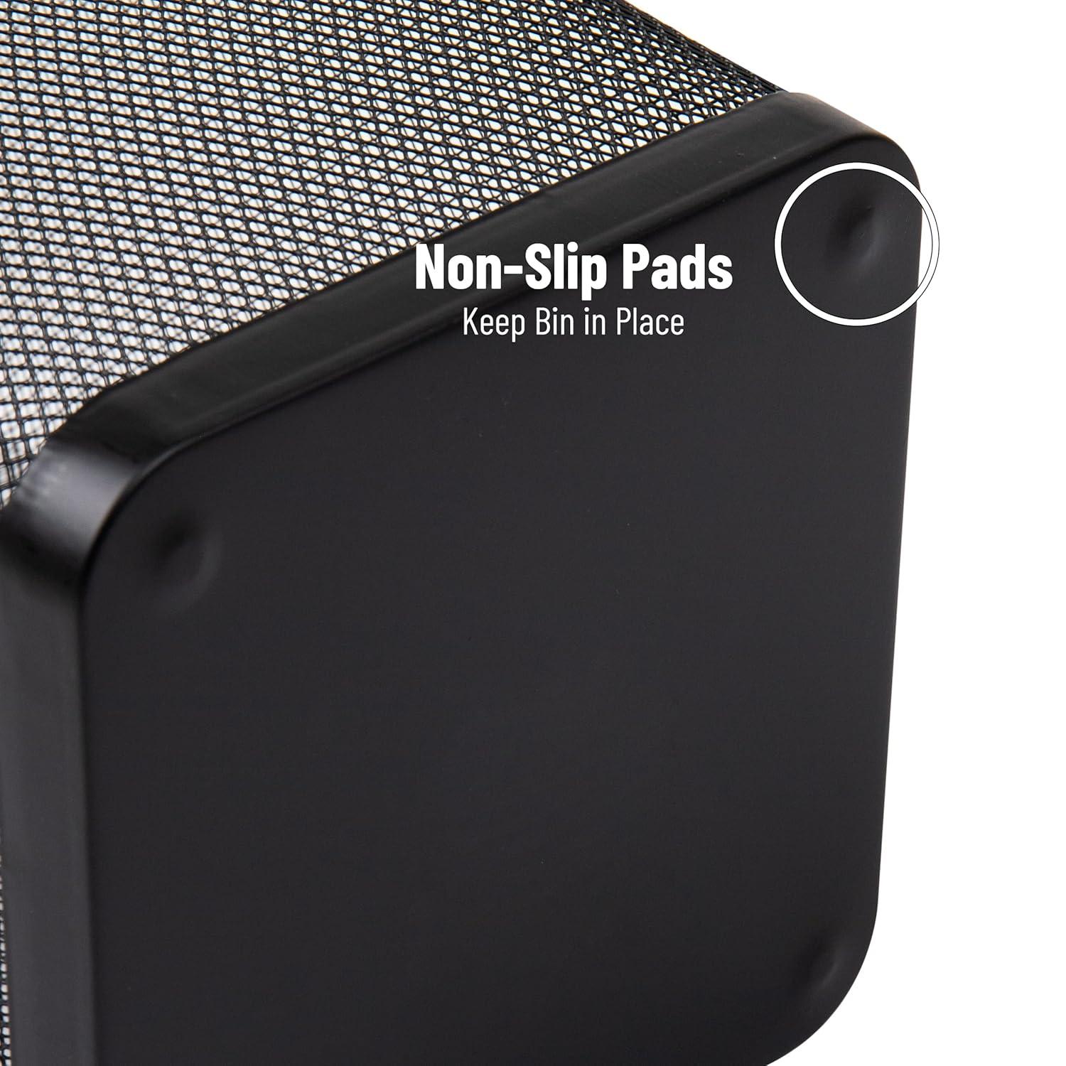 Mind Reader Mind Reader Waste Paper Basket, Square, Metal, 9.75"L x 9.75"W x 12.25"H, 4 Pack