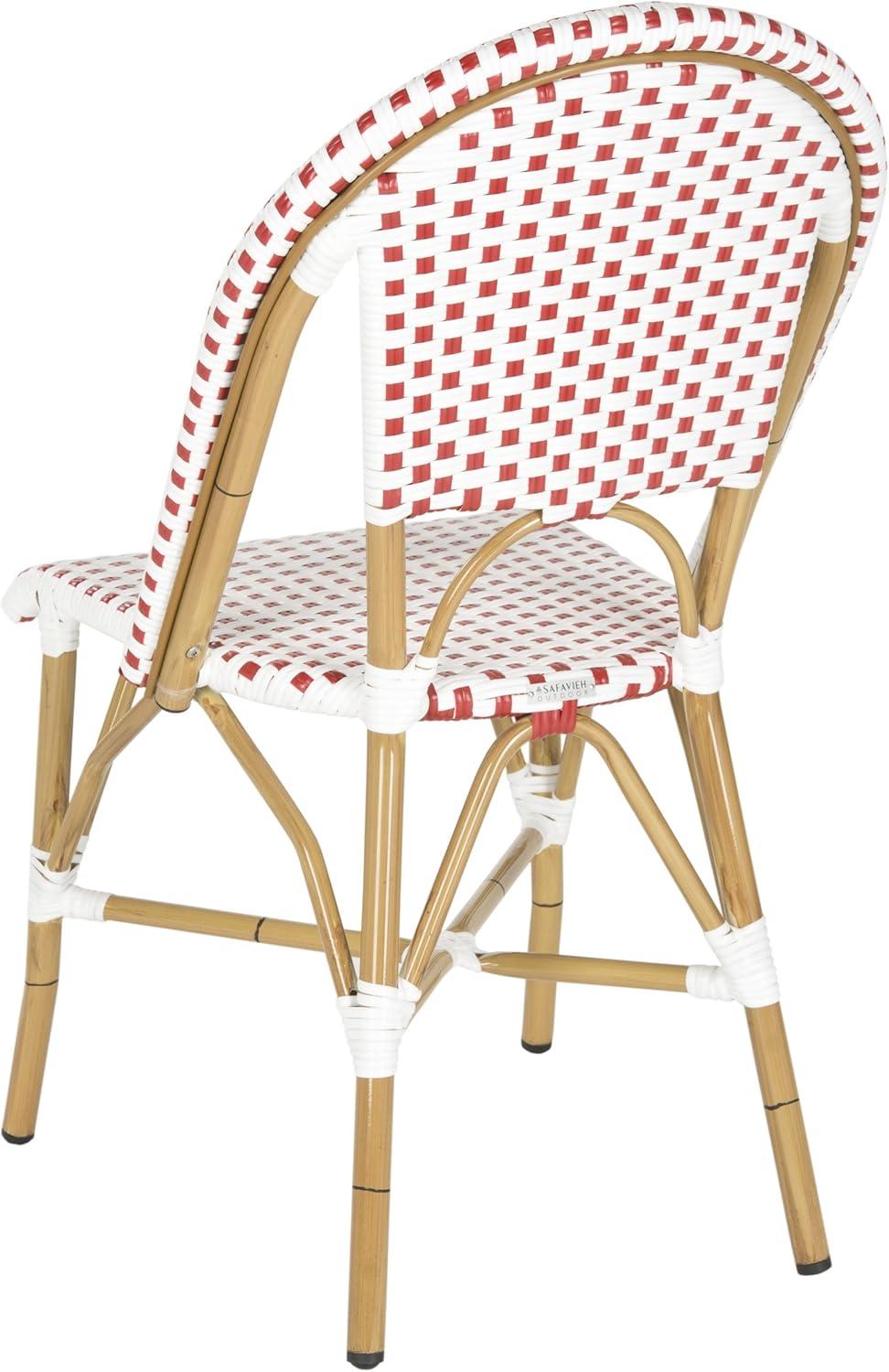 Salcha Side Chair (Set Of 2) - Indoor/Outdoor - FOX5210 - Red/White - Safavieh