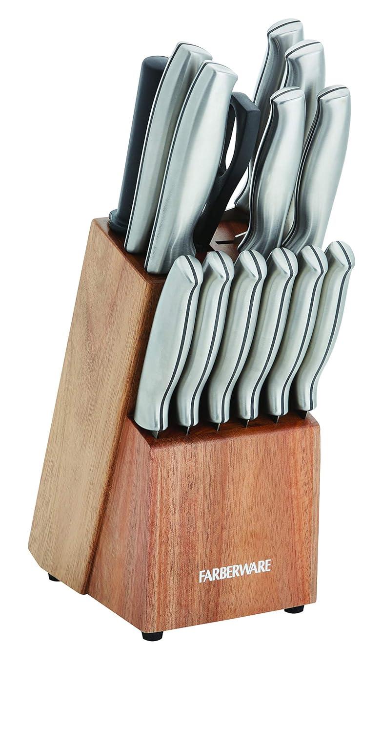 Farberware Farberware 15-Piece High Carbon Stainless Steel Knife Block Set