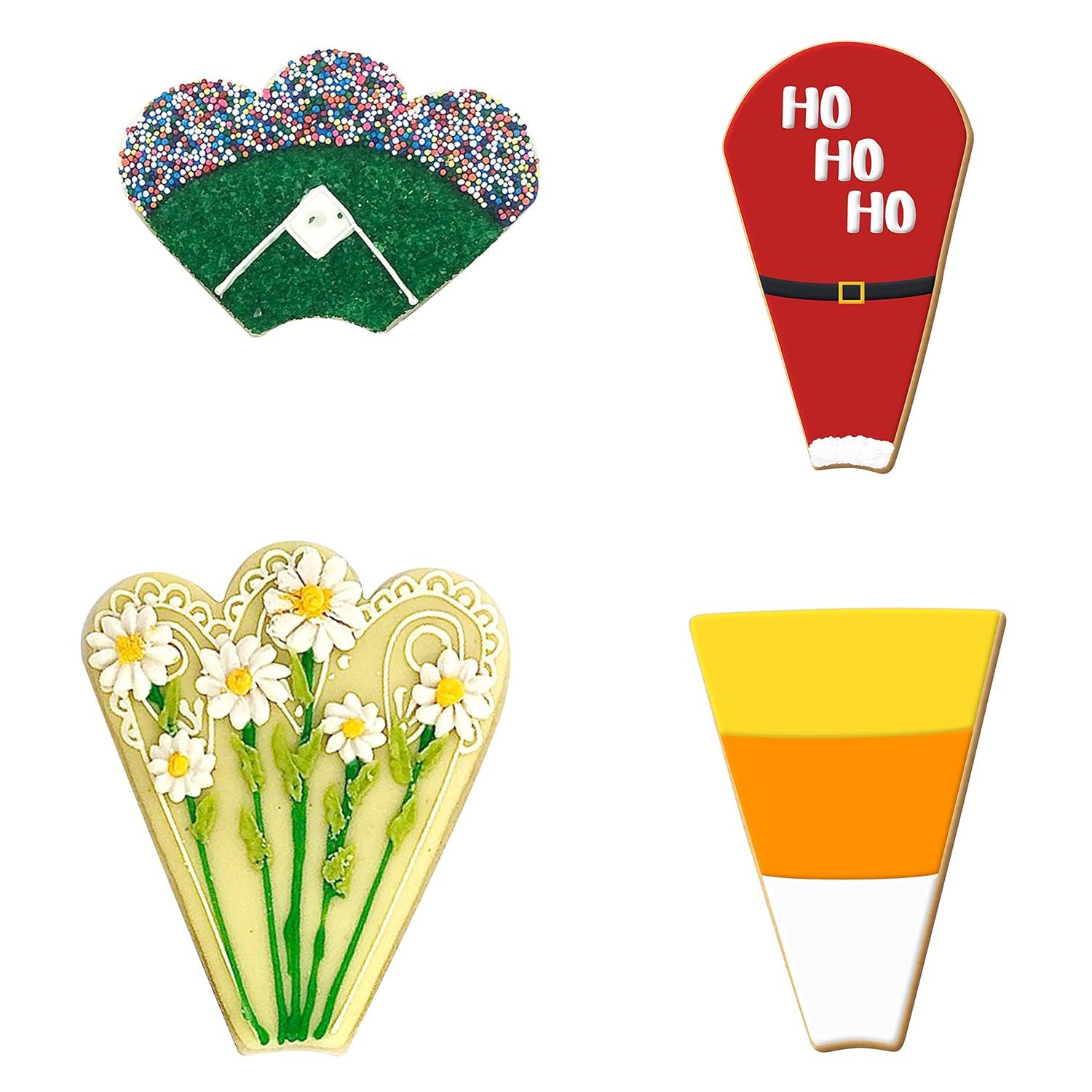 Foose Cookie Cutters 4 Piece Platter Cookie Cutter Set Trapezoid, Teardrop Round, Clam and Fan Three Bumps, USA