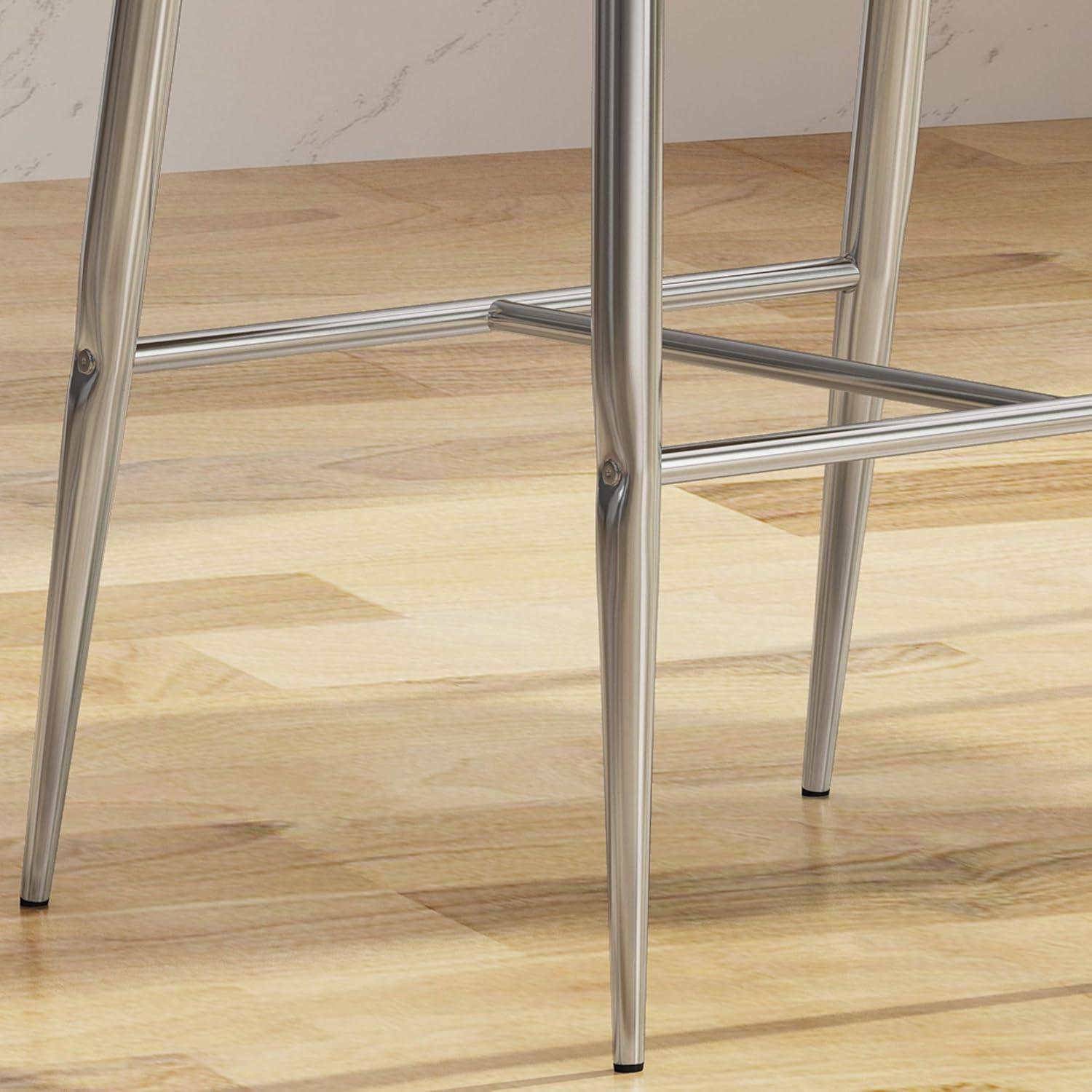 Ivy Bronx Modern&Simple Design Counter Stools Set of 2 – Upholstered Seats, Chrome-Finished Base for Kitchen Island or Breakfast Nook | Wayfair