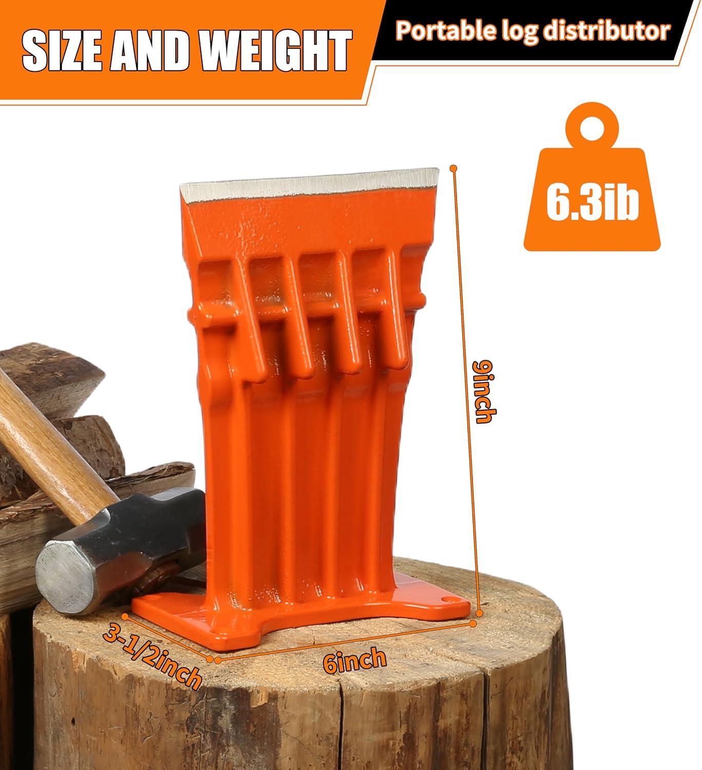 Firewood Kindling Log Wood Splitter – No Axe!Wedge Point Splits Firewood