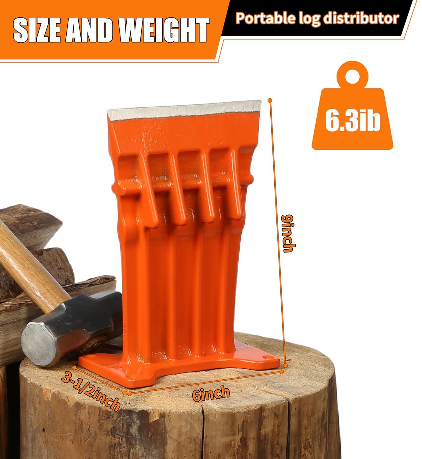 Firewood Kindling Log Wood Splitter – No Axe!Wedge Point Splits Firewood