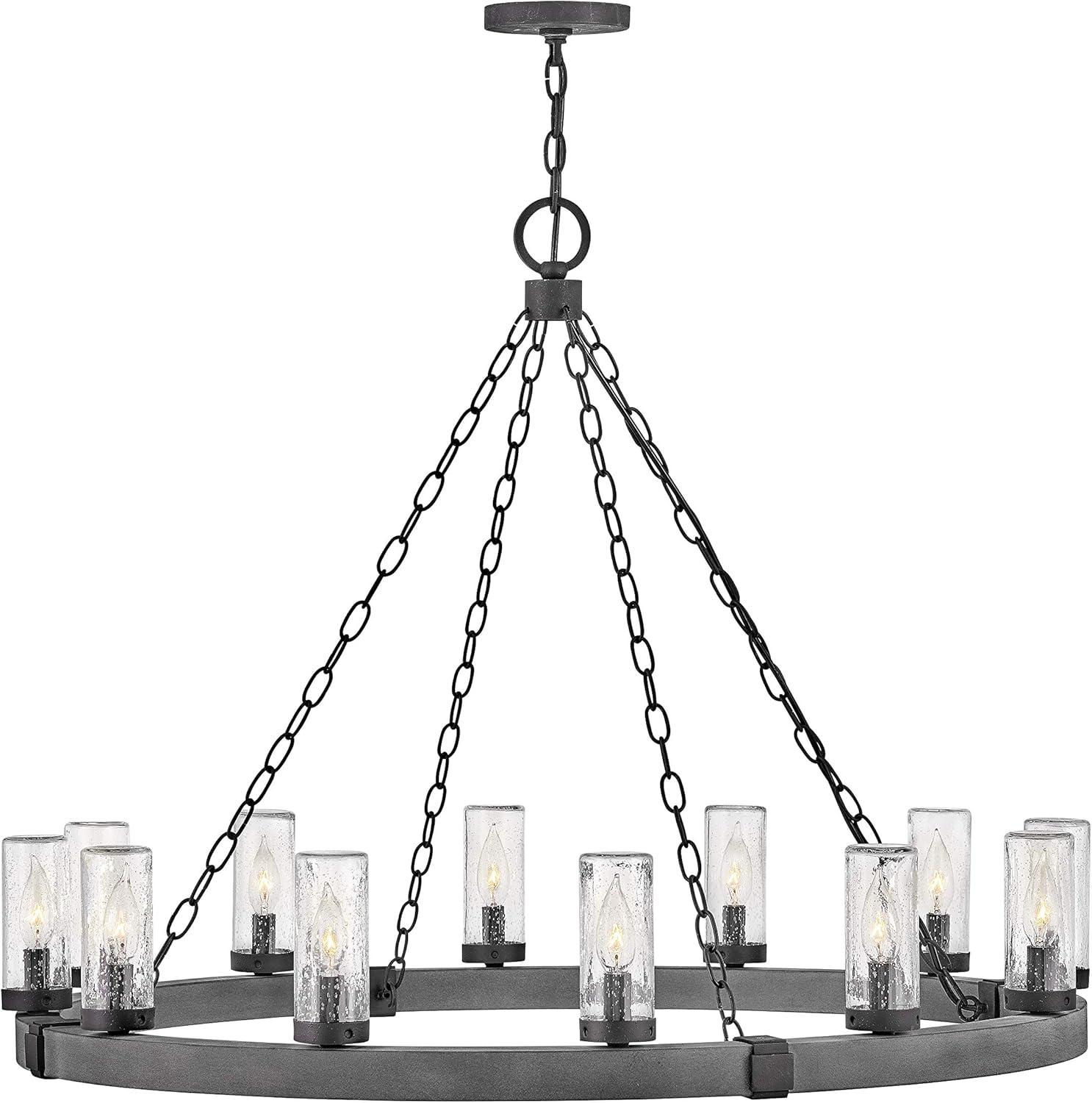 Sawyer 12-Light Single Tier Outdoor Rustic Chandelier