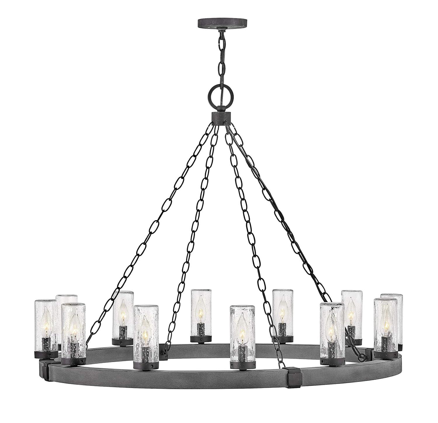 Sawyer 12-Light Single Tier Outdoor Rustic Chandelier