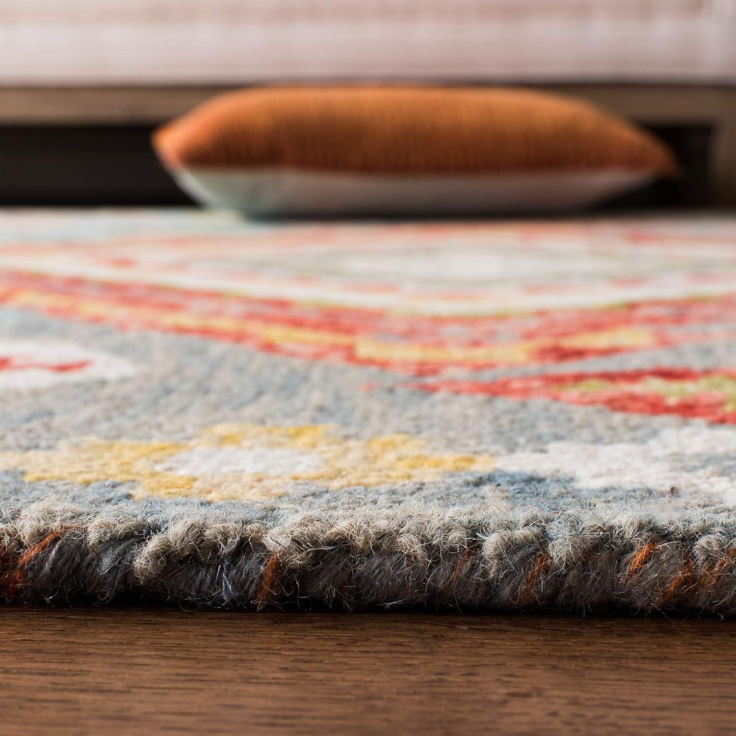 Aspen APN119 Hand Tufted Area Rug - Green/Red - 5' X 8' - Safavieh.
