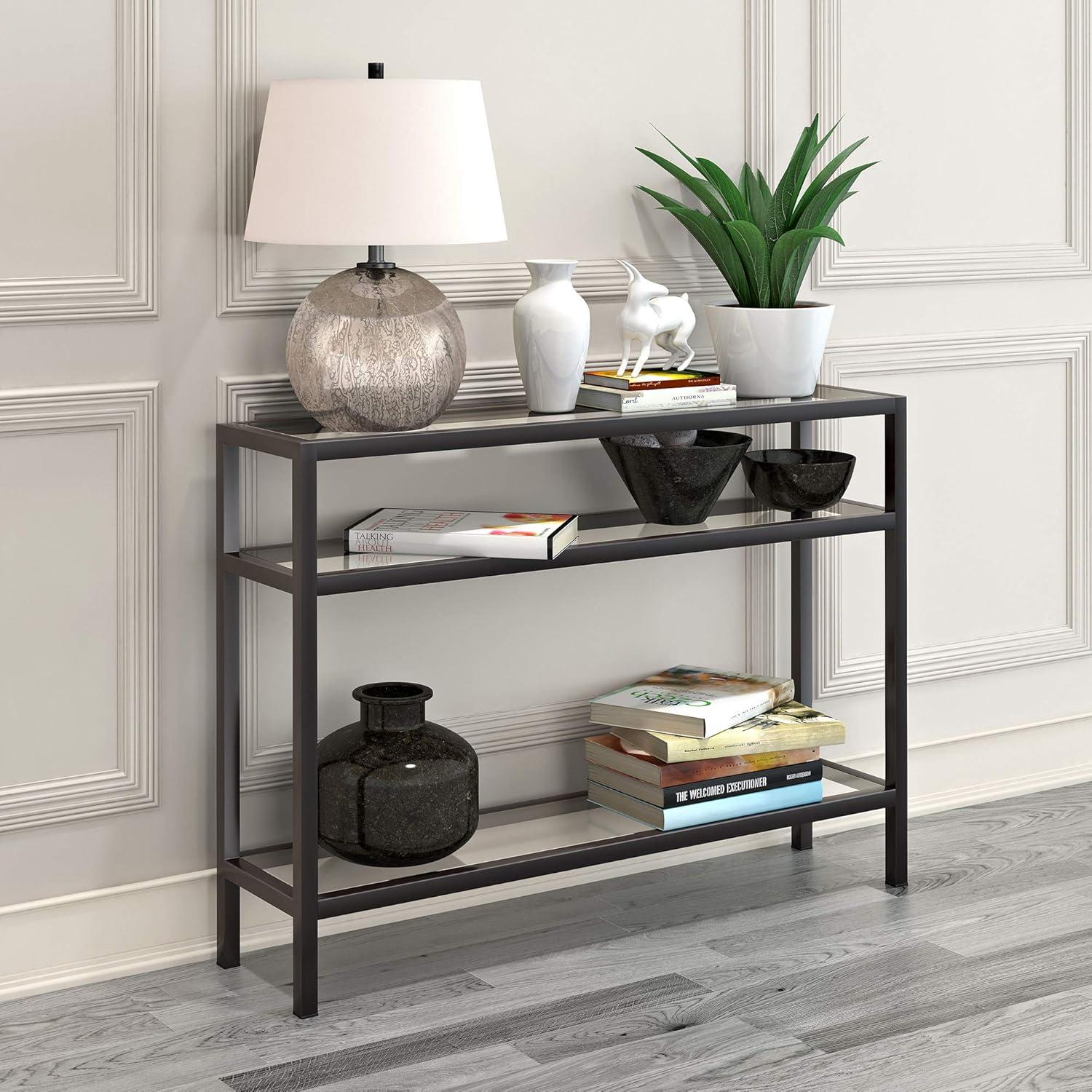 30' Metal Console Table in Black - Henn&Hart