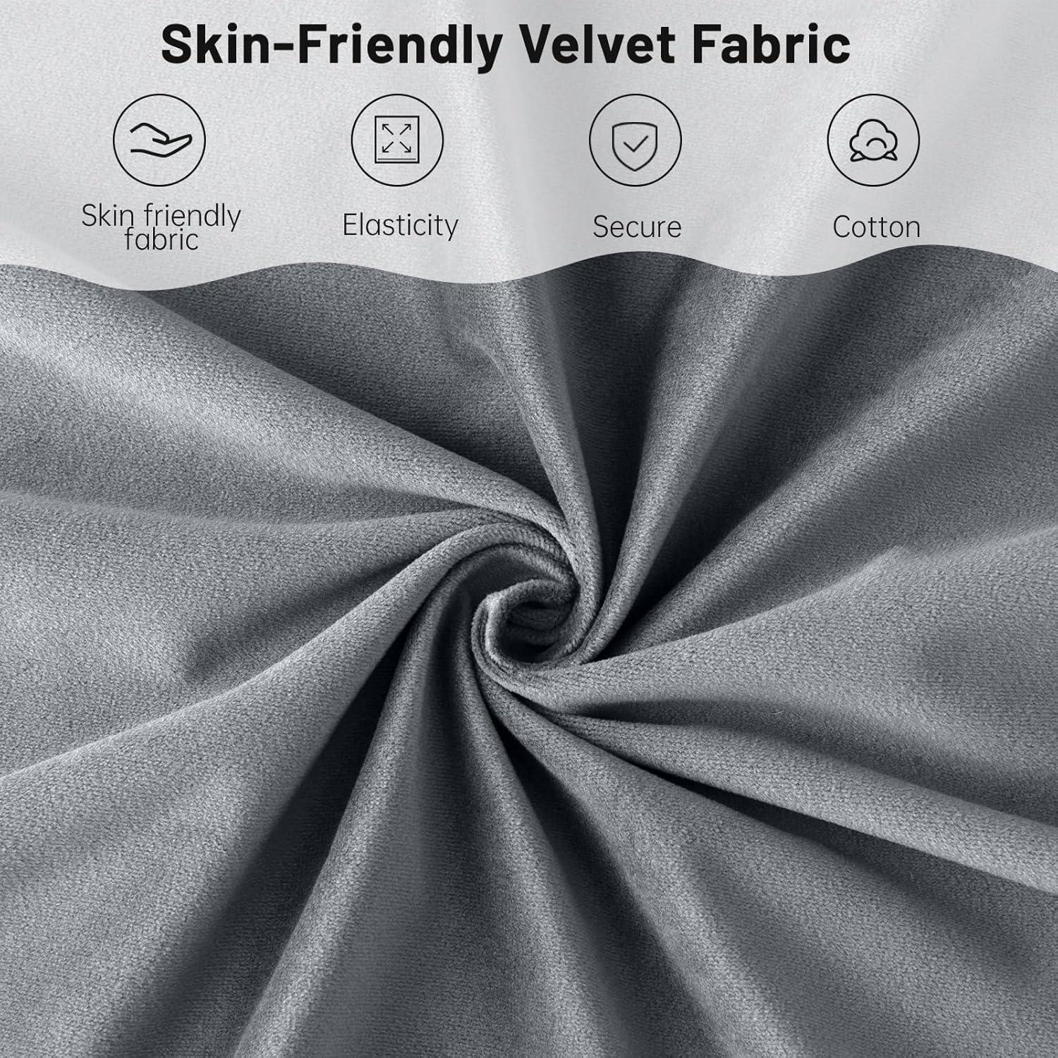 Furniliving Button-Tufted Wingback Chair Velvet Accent Chair,Grey