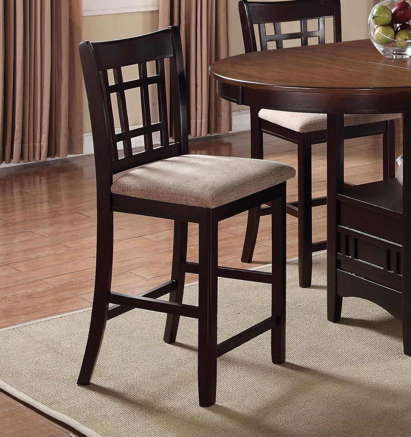 Coaster Lavon Wood Lattice Back Counter Stool in Espresso