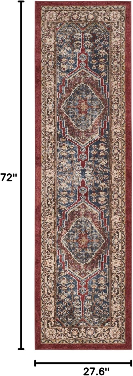 SAFAVIEH Bijar Kagan Traditional Area Rug, Royal/Brown, 3' x 5'