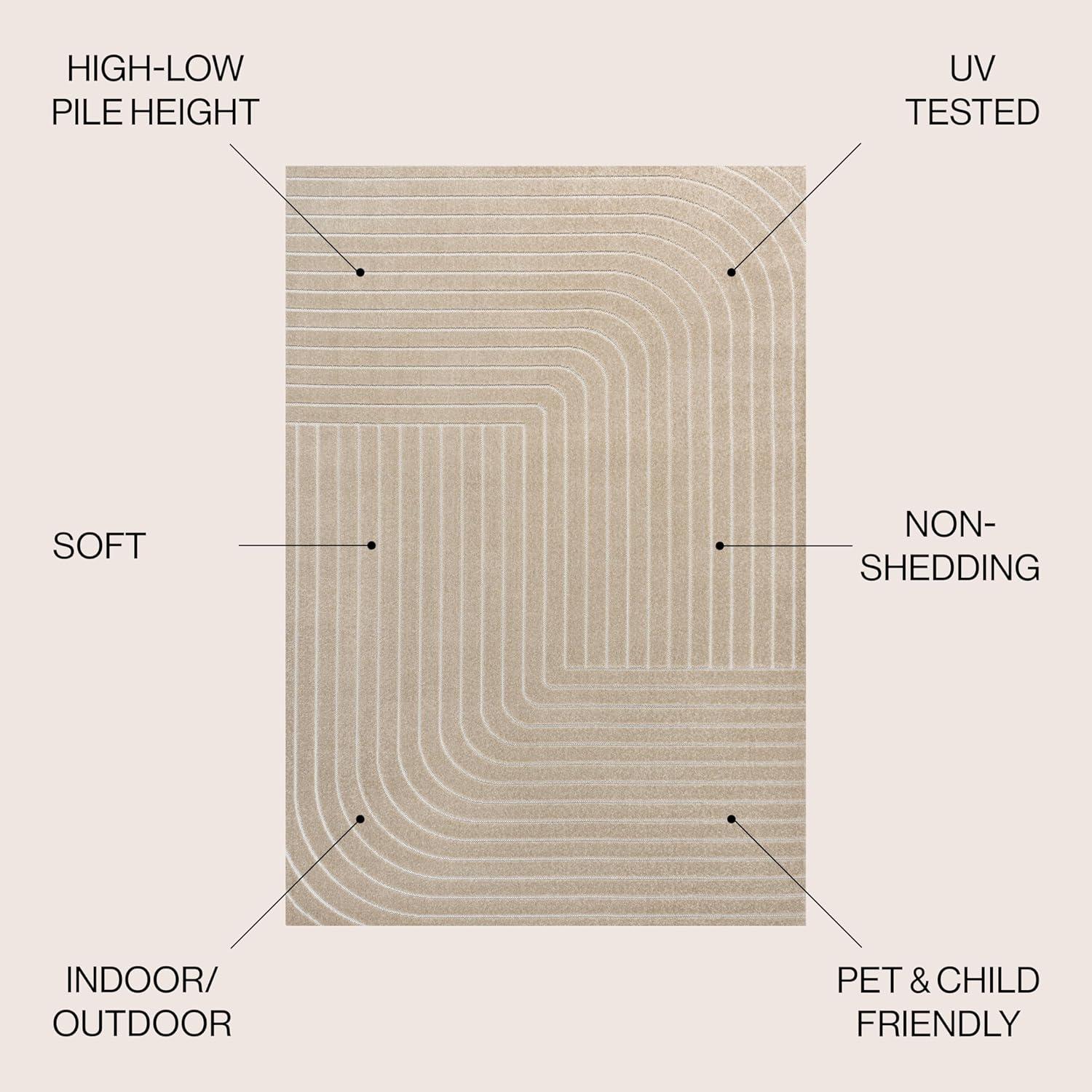 JONATHAN Y Odense High-Low Minimalist Angle Geometric Indoor/Outdoor Area Rug