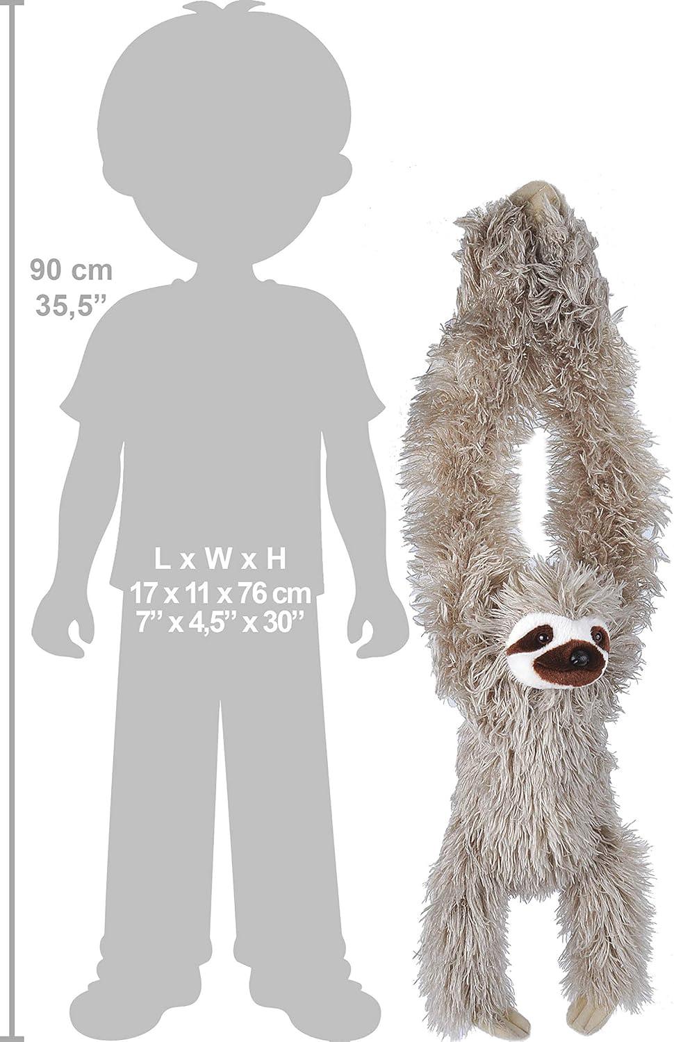 Hanging Grey and White Three Toed Sloth Plush Toy