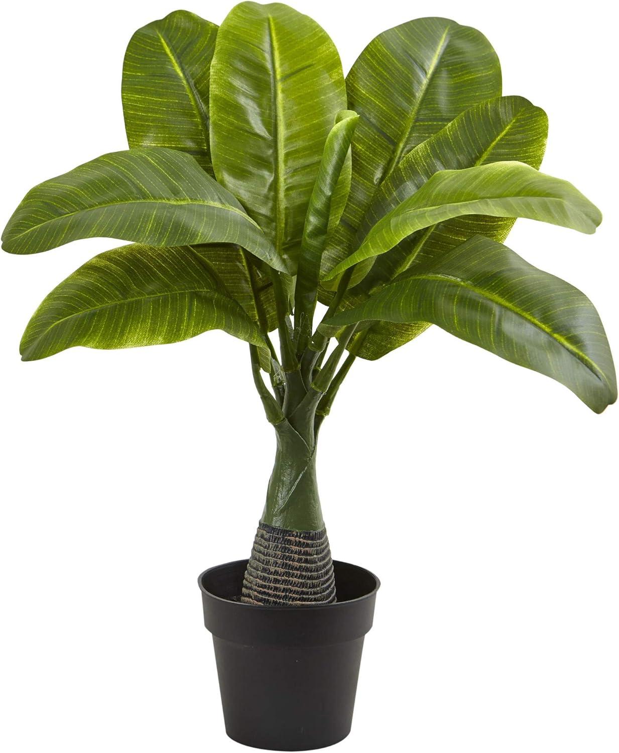 Lush Mini Banana Foliage 16" Artificial Plant in Nursery Planter