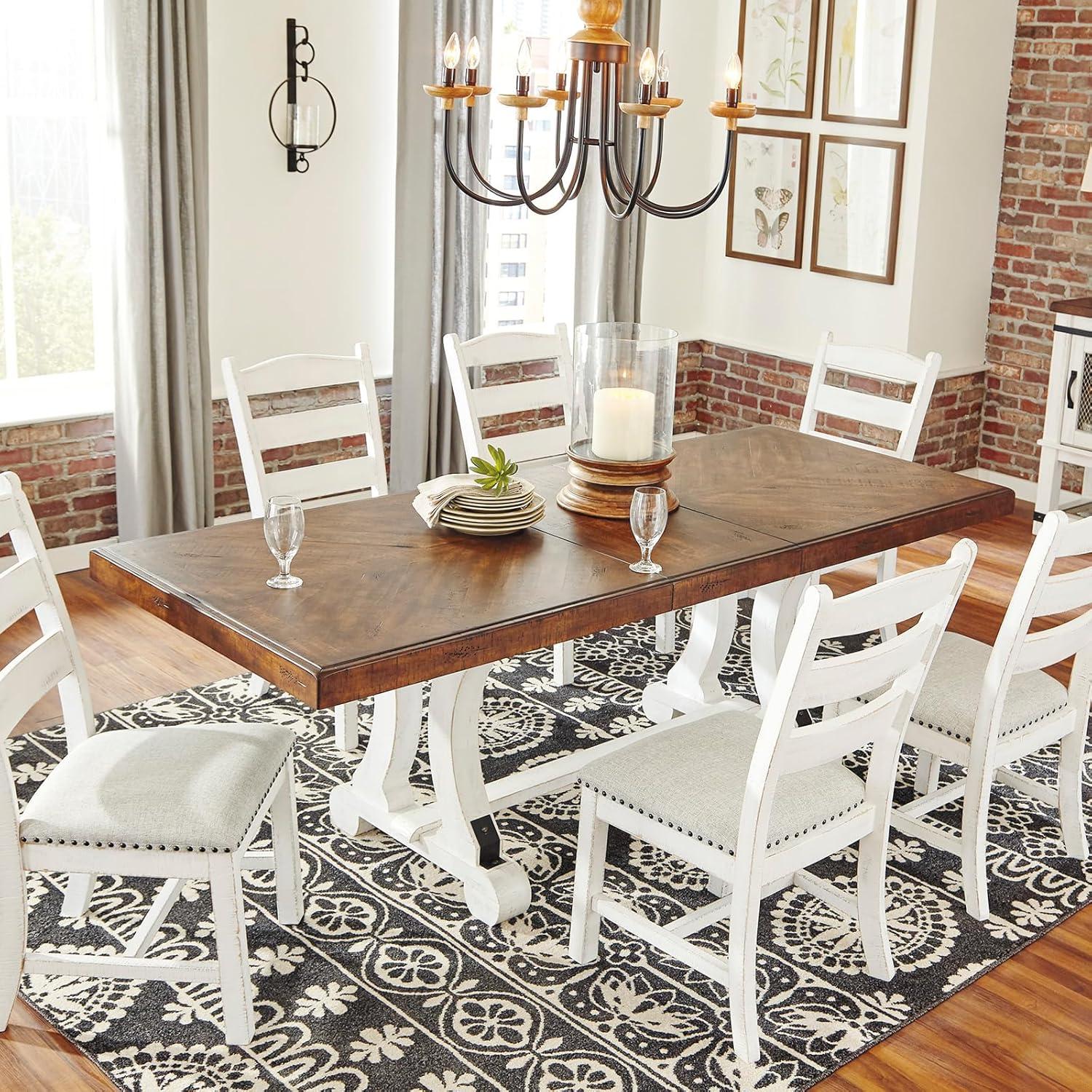 Signature Design By Ashley Casual Valebeck Counter Height Dining Table White/Brown