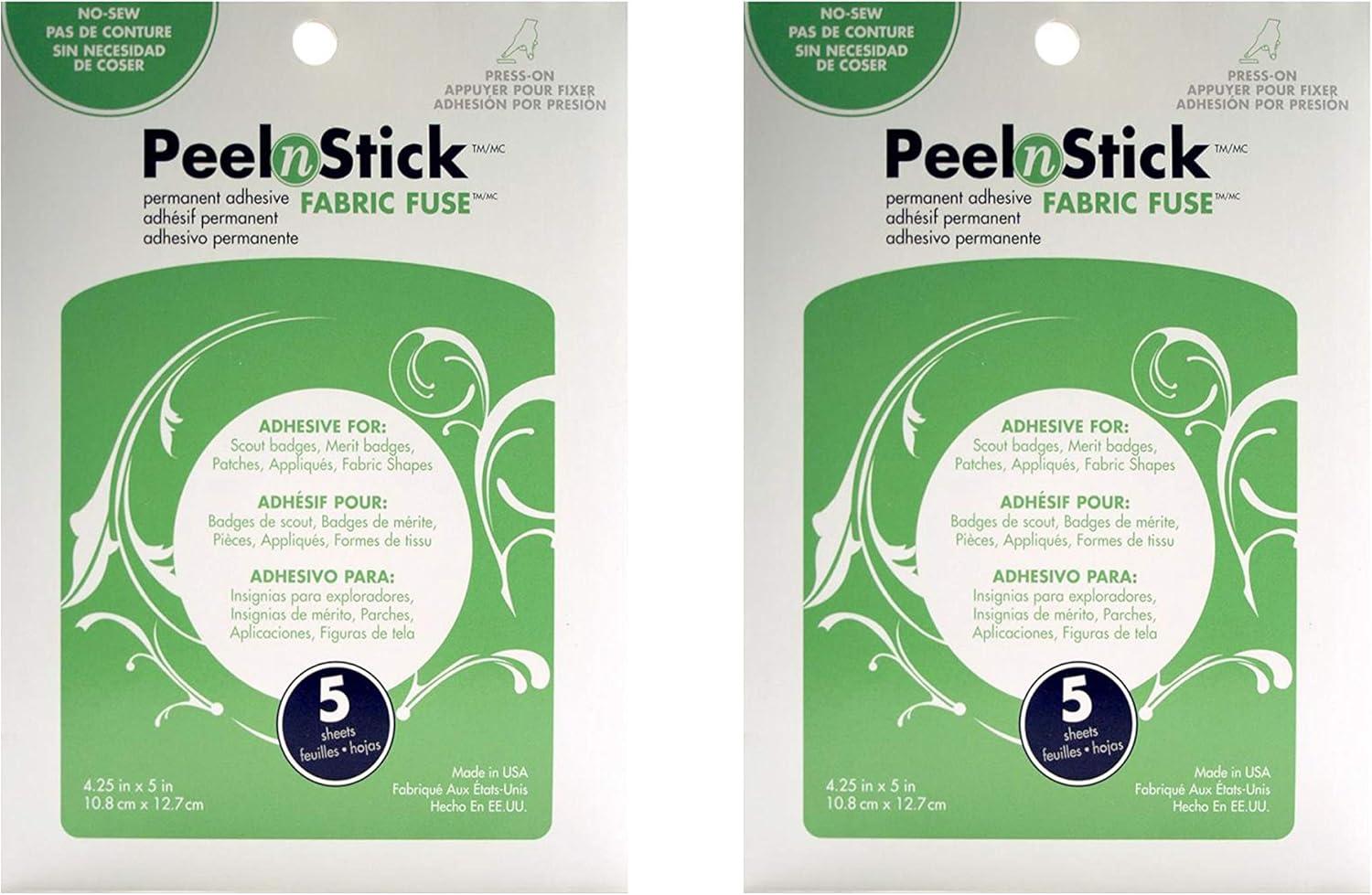Peel n Stick Fabric Fuse Sheets, 4.25" x 5", 5 Count