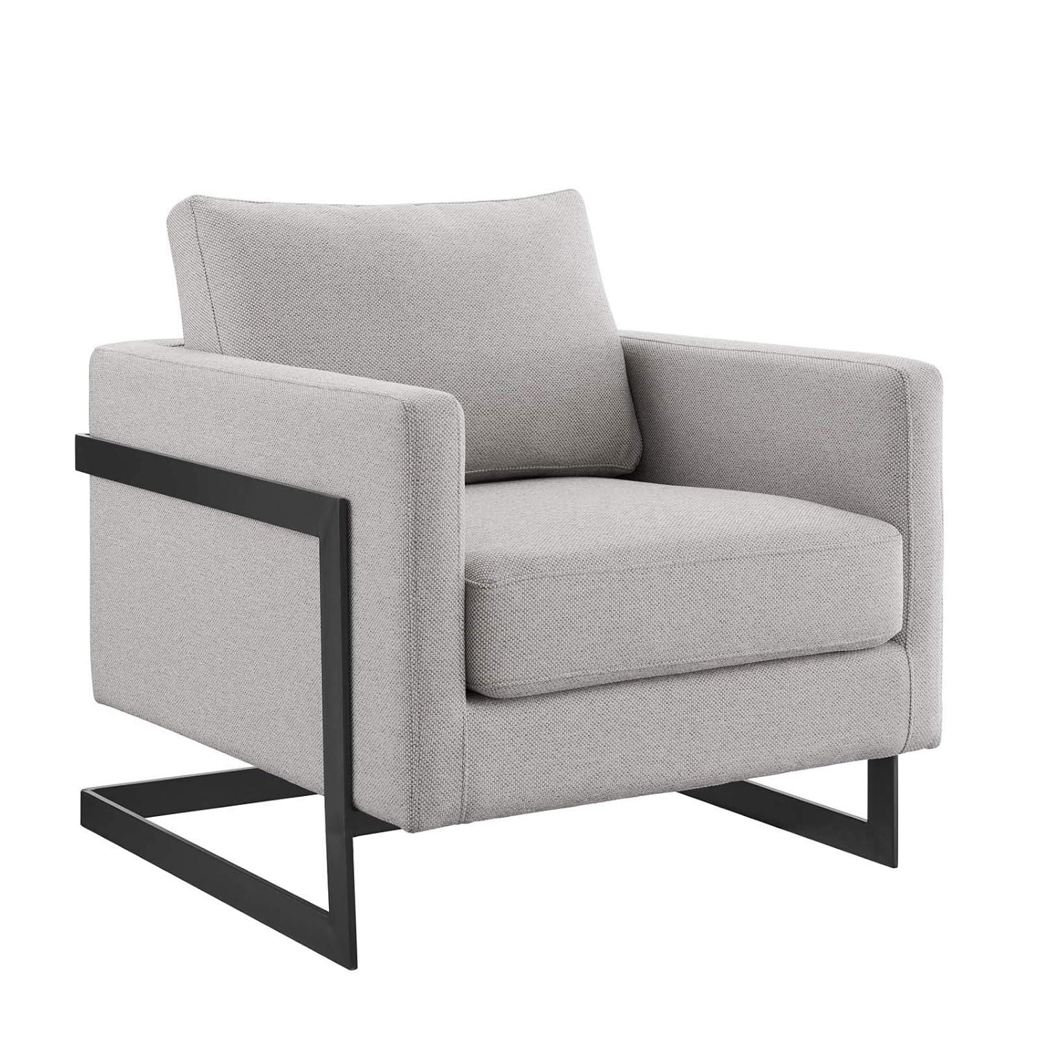 Posse Upholstered Fabric Accent Chair Black Camel