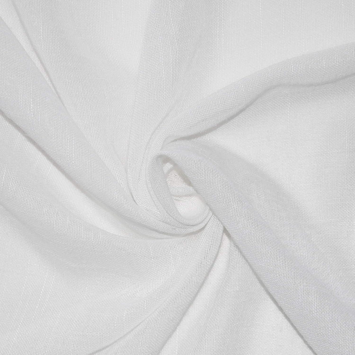 95"x52" Slub Textured Linen Blend Grommet Top Curtain White - Archaeo: Modern Light Filtering Panel