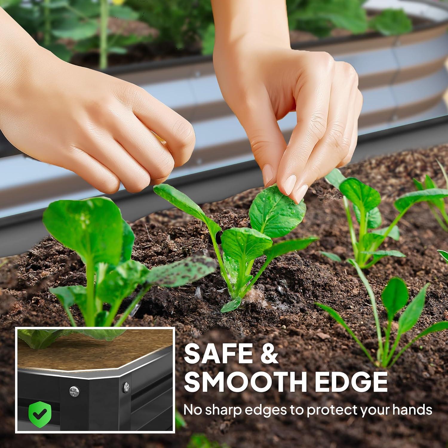 Outsunny 4' x 4' x 1' Galvanized Raised Garden Bed, Planter Raised Bed with Steel Frame for Vegetables, Flowers, Plants and Herbs, Gray