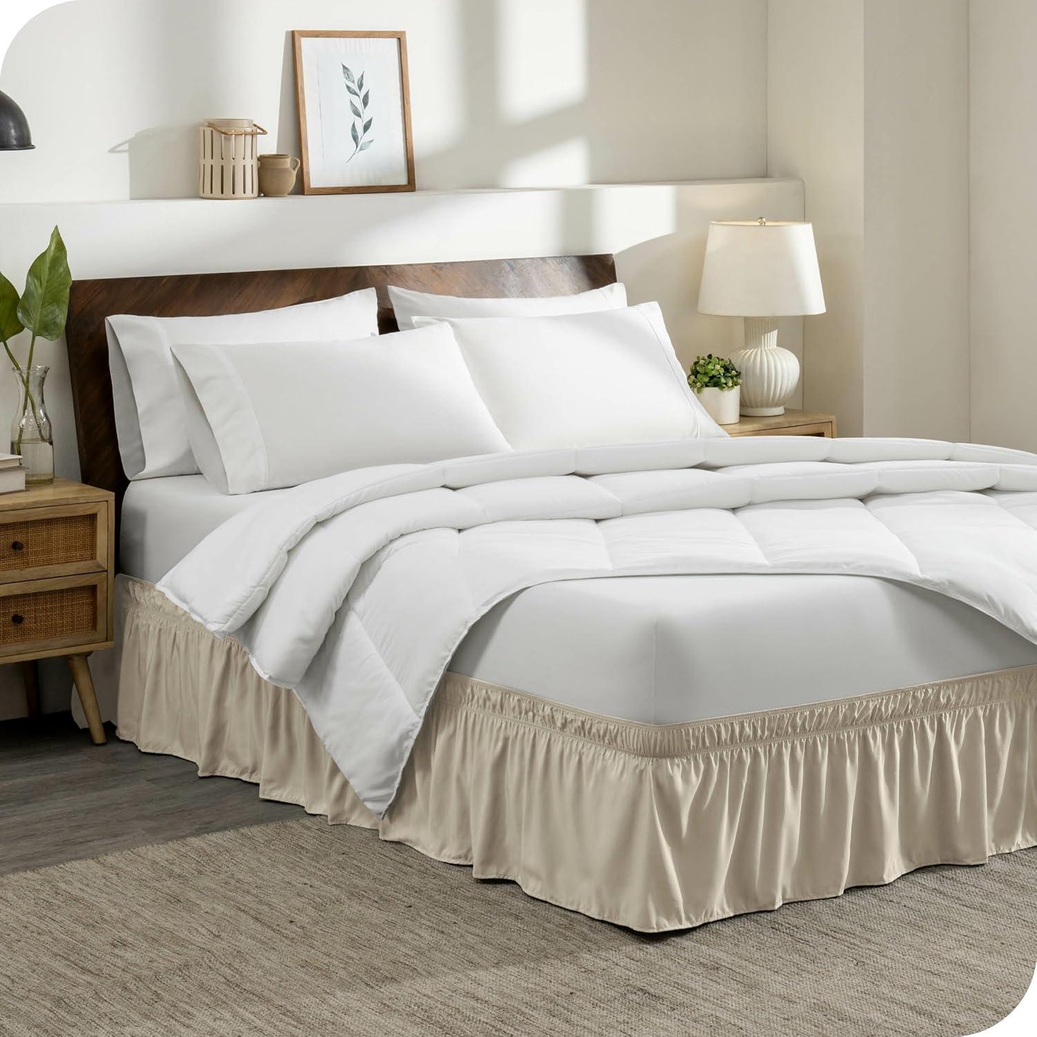 Adjustable Wrap Around Ruffled Bed Skirt by Bare Home