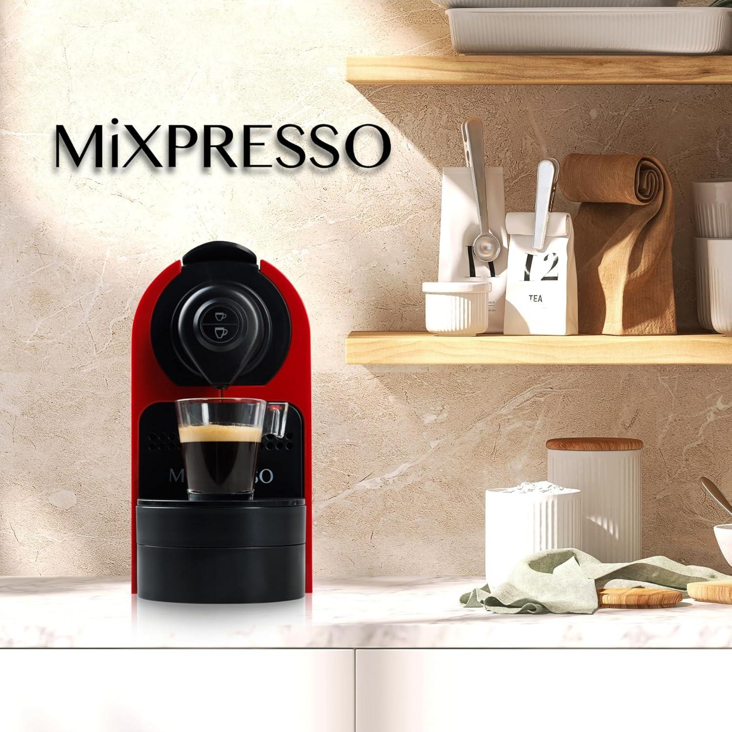 Mixpresso Espresso Machine for Nespresso Compatible Capsule, Single Serve Coffee Maker Programmable for Espresso Pods, Premium Italian 19 Bar High Pressure Pump 27oz 1400w Black Coffee Maker