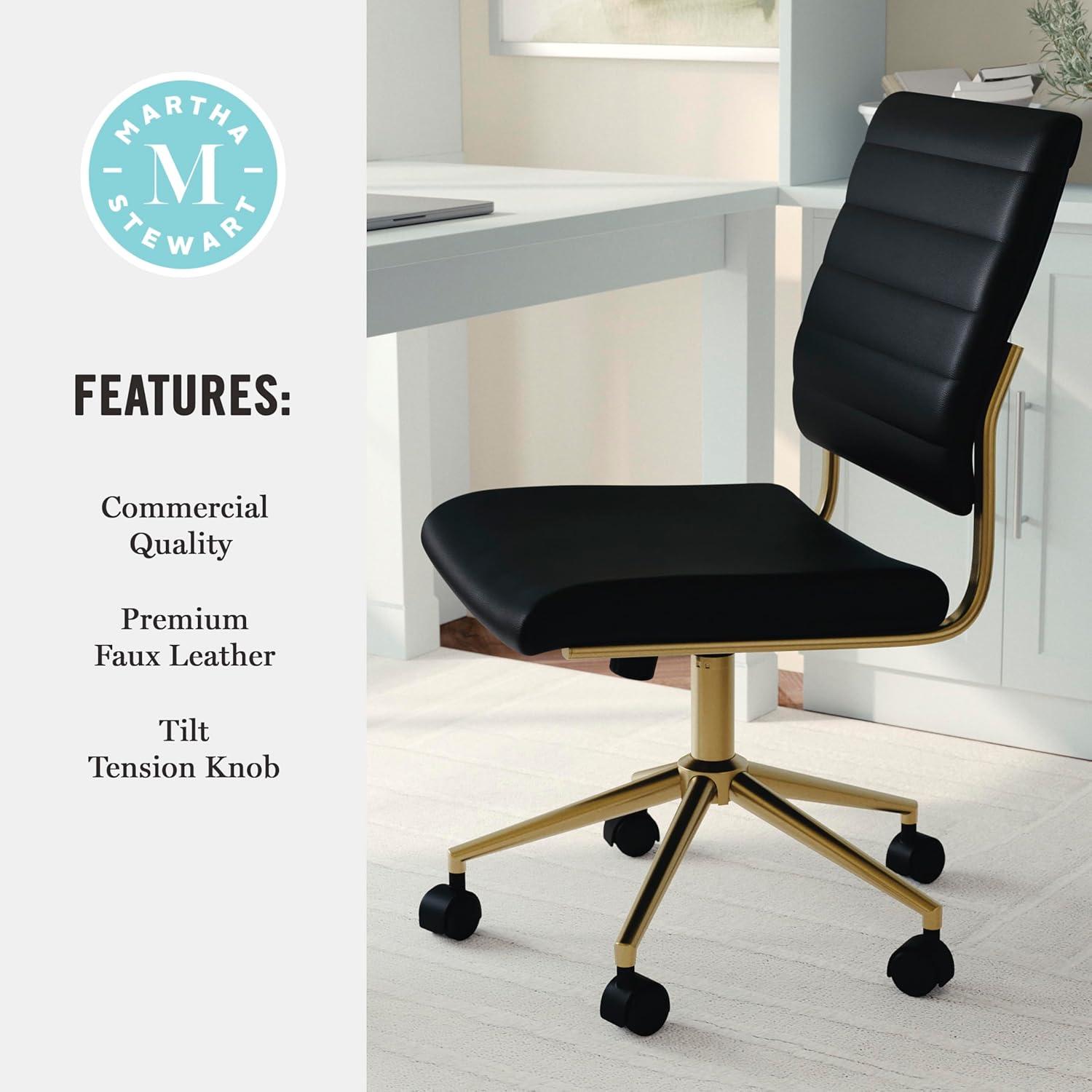 Upholstered Office Armless Chair - Martha Stewart