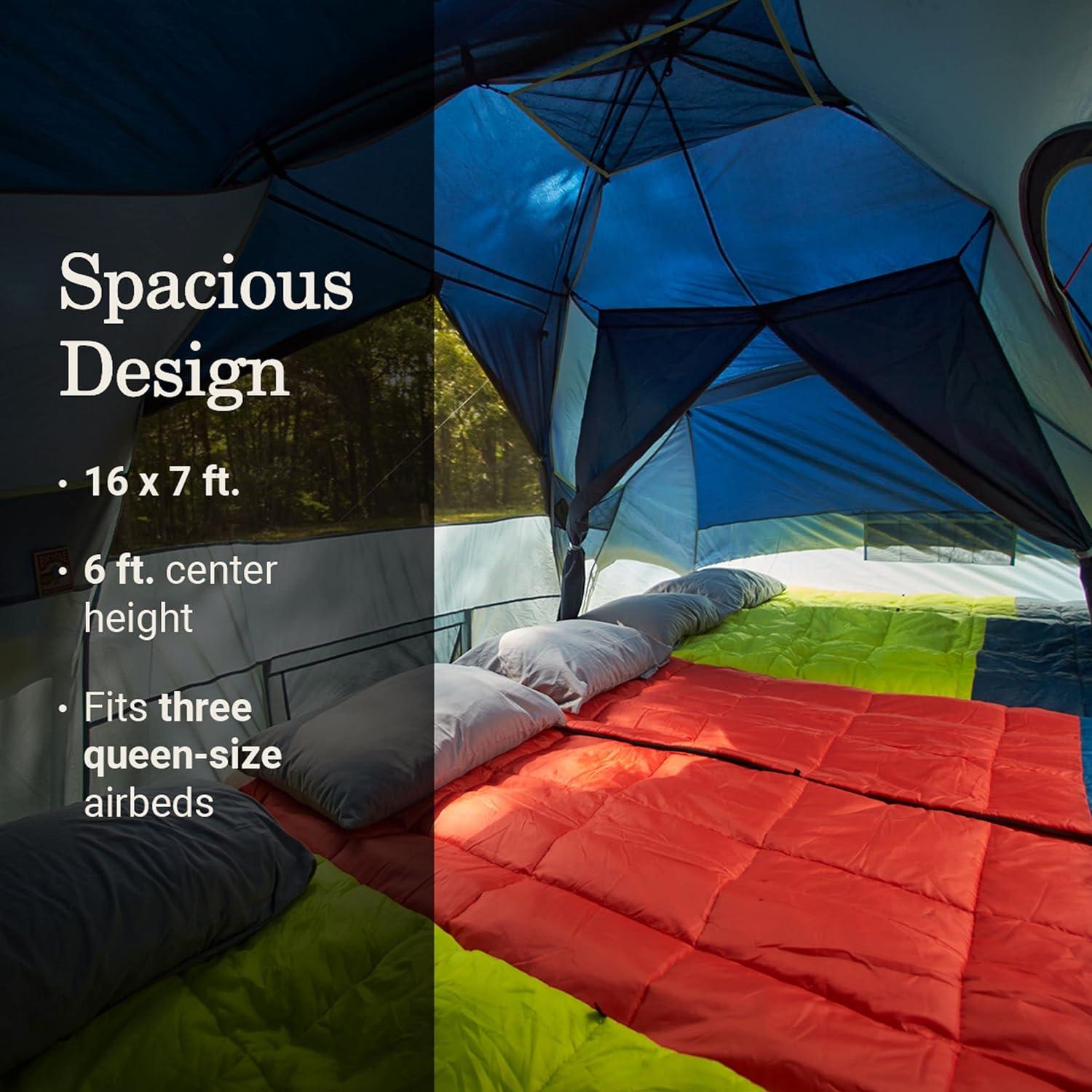 Skydome XL 8-Person Dome Camping Tent with LED Lighting