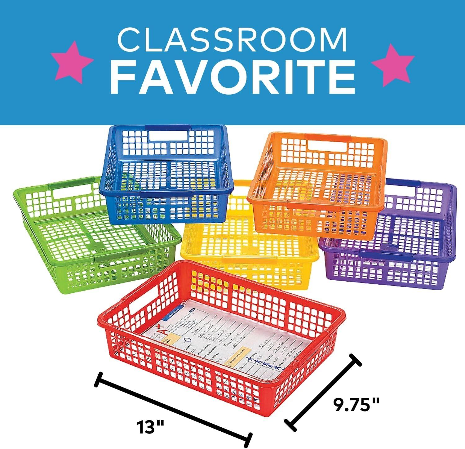 Classroom Storage Basket With Handles - Educational - 6 Pieces