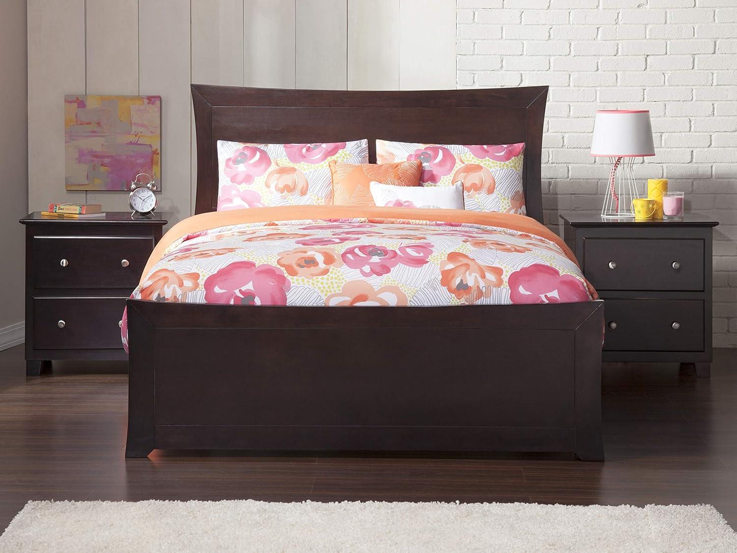 Metro Low Profile Solid Wood Platform Bed with Matching Footboard