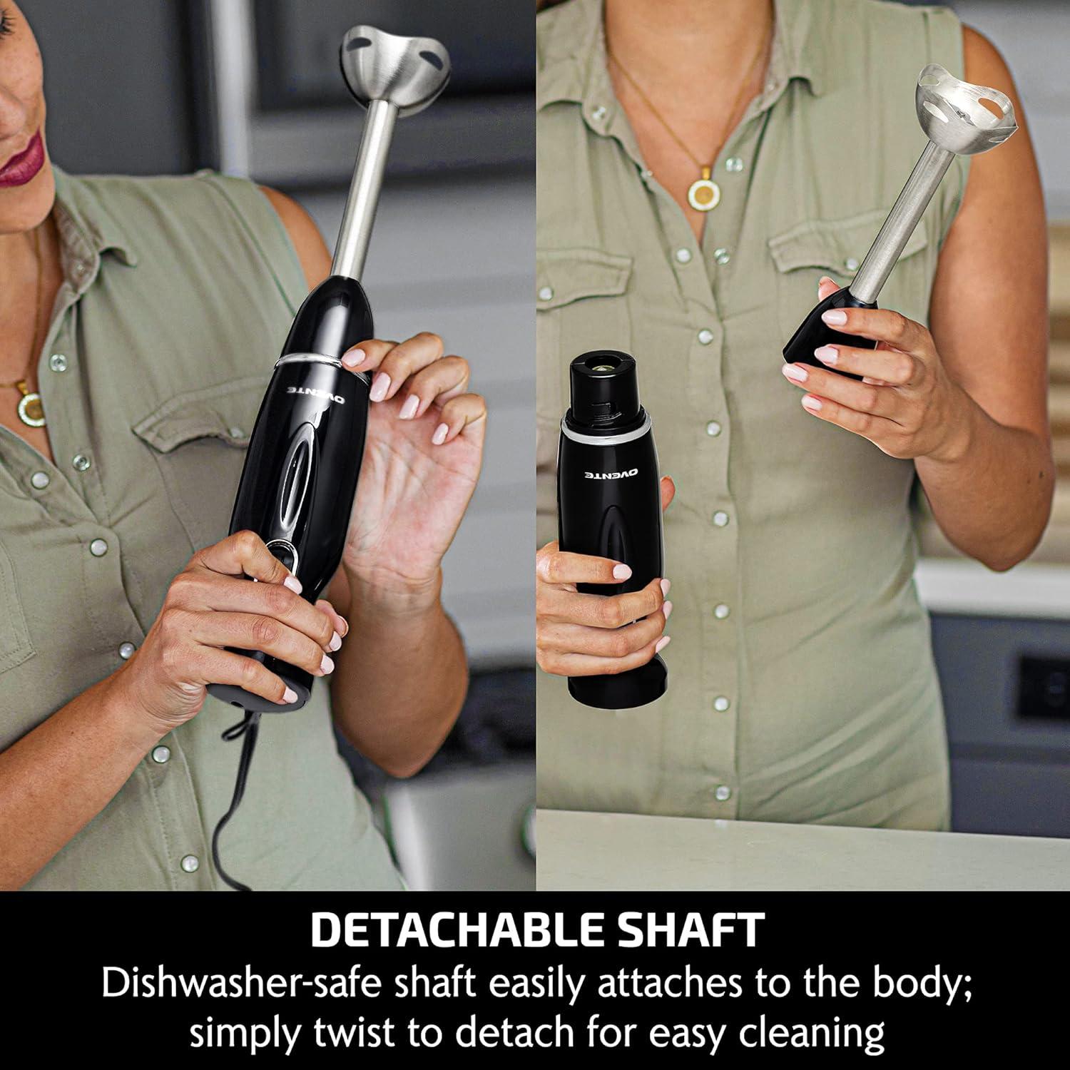 OVENTE Electric Immersion Hand Blender 300 Watt 2 Mixing Speed