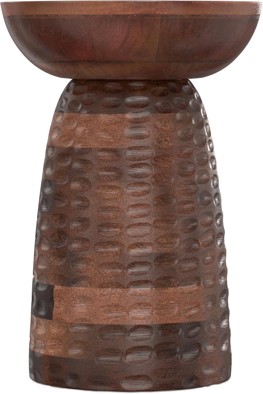 Simpli Home Boyd Solid Mango Wood Pedestal Accent End Table