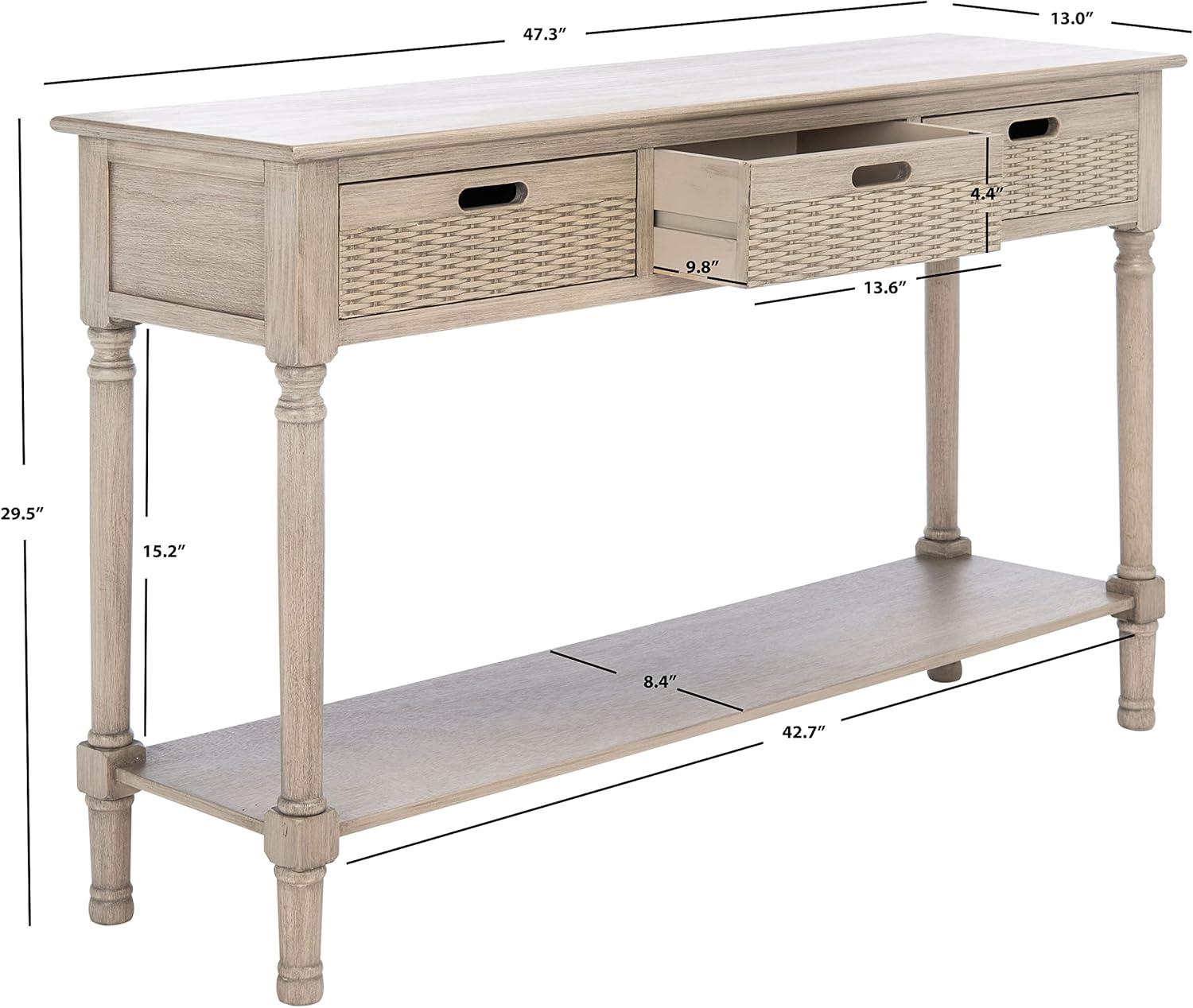 Landers 3 Drawer Console Table - Greige - Safavieh