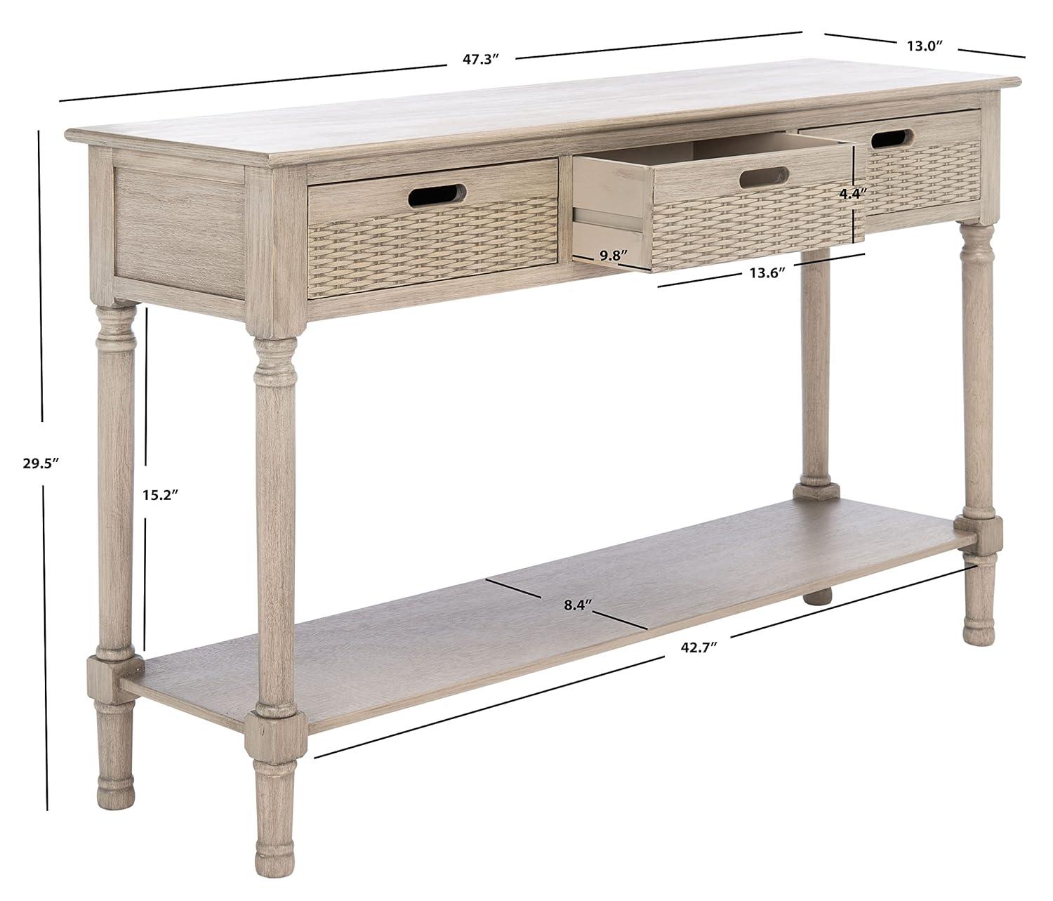 Landers 3 Drawer Console Table - Greige - Safavieh