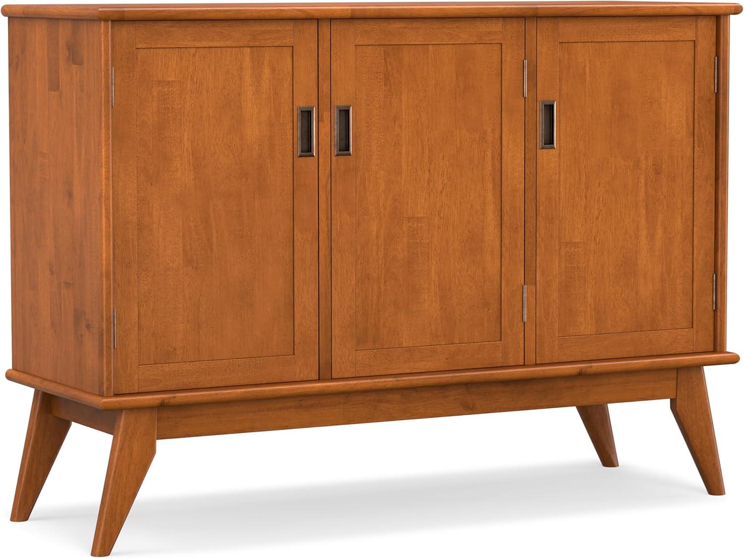 Teak Brown Solid Hardwood Mid Century Modern Sideboard Buffet