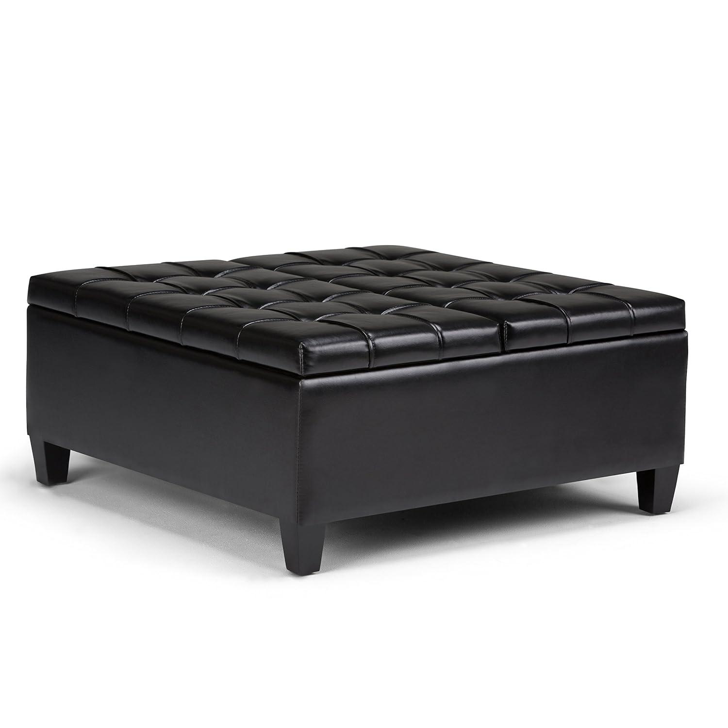 Simpli Home Harrison Coffee Table Storage Ottoman